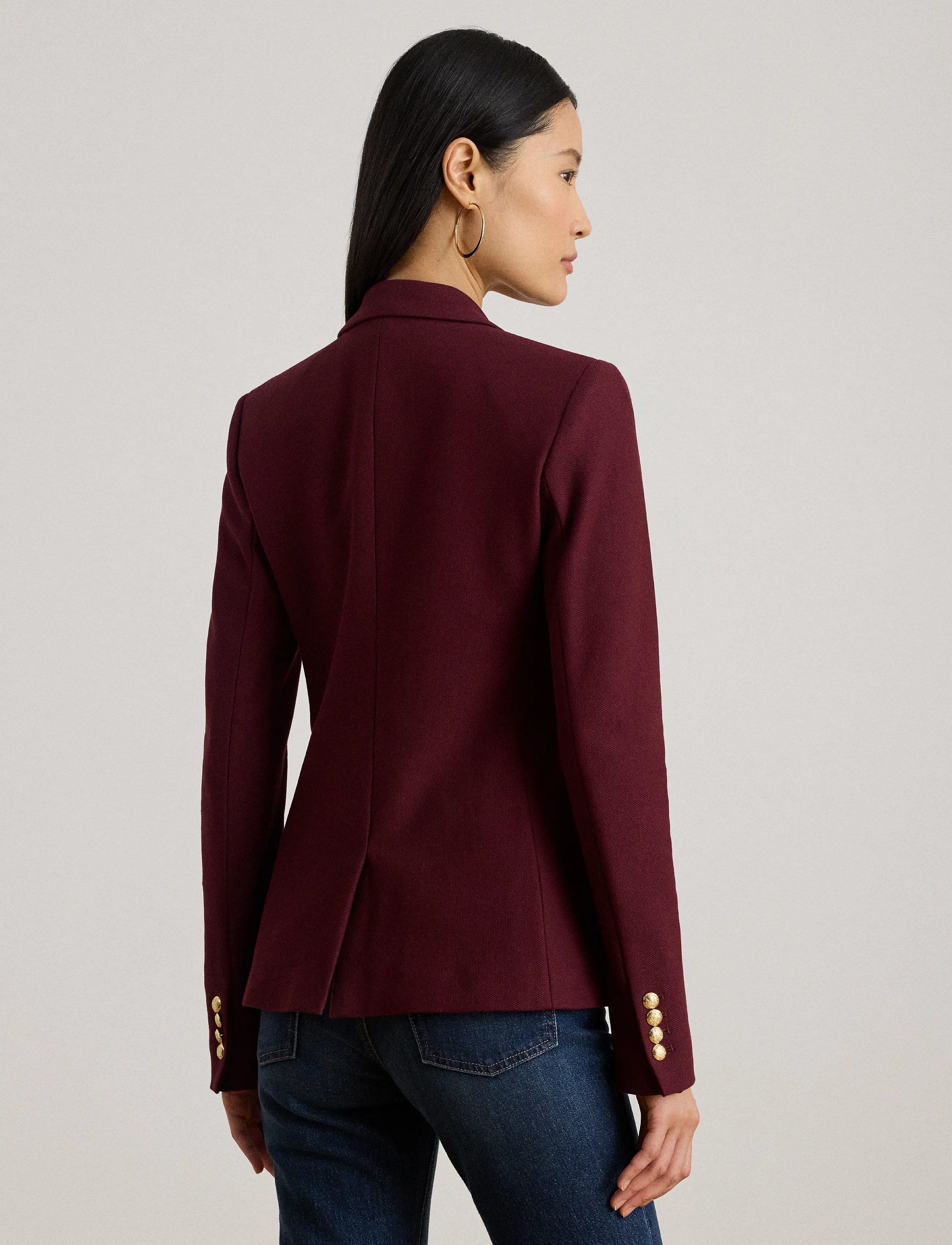 Lauren Ralph Lauren - Bullion Jacquard Blazer - enkeltradede blazere - dark garnet - 5