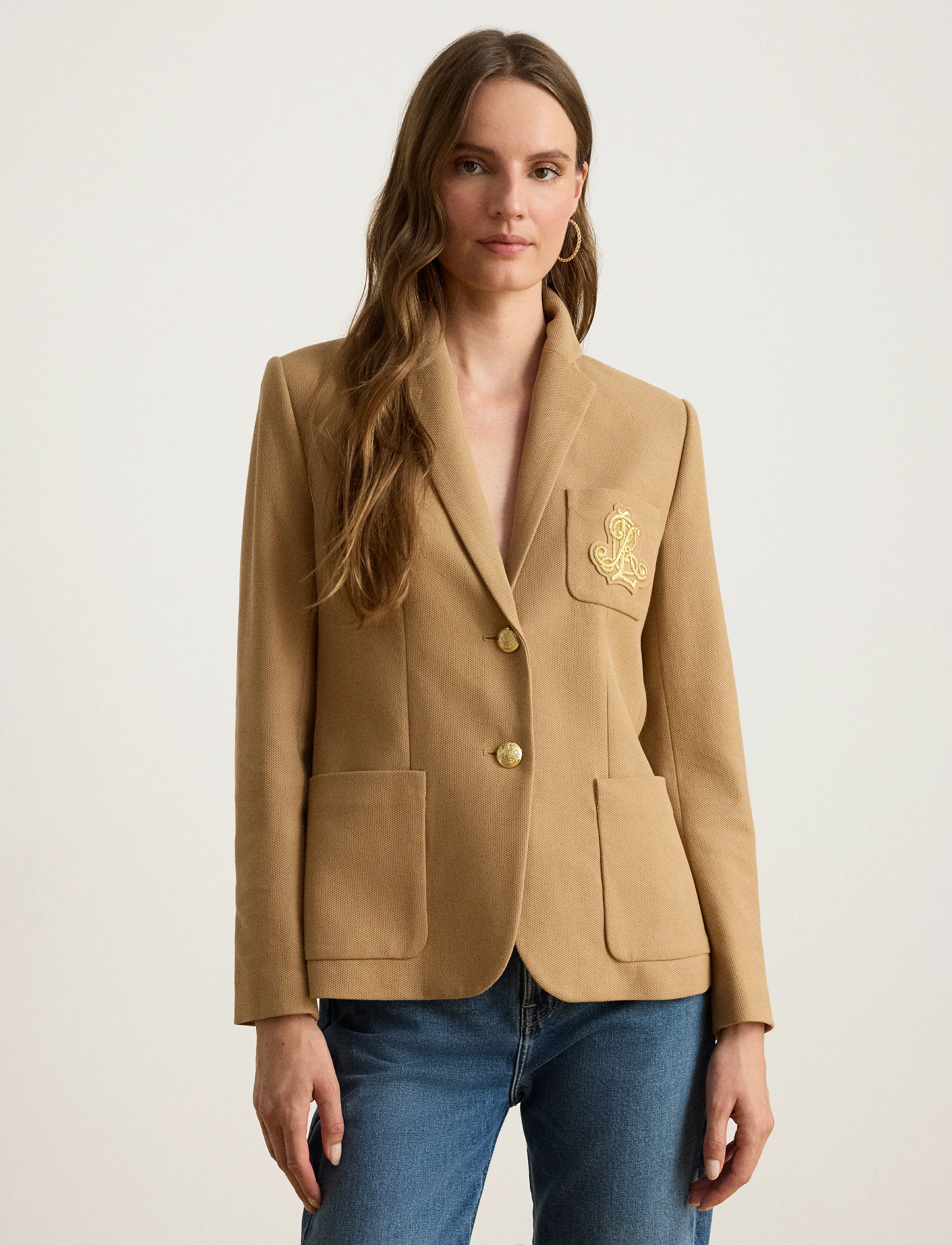 Lauren Ralph Lauren Bullion Jacquard Blazer - Ralph Lauren - LAUREN CAMEL / brown