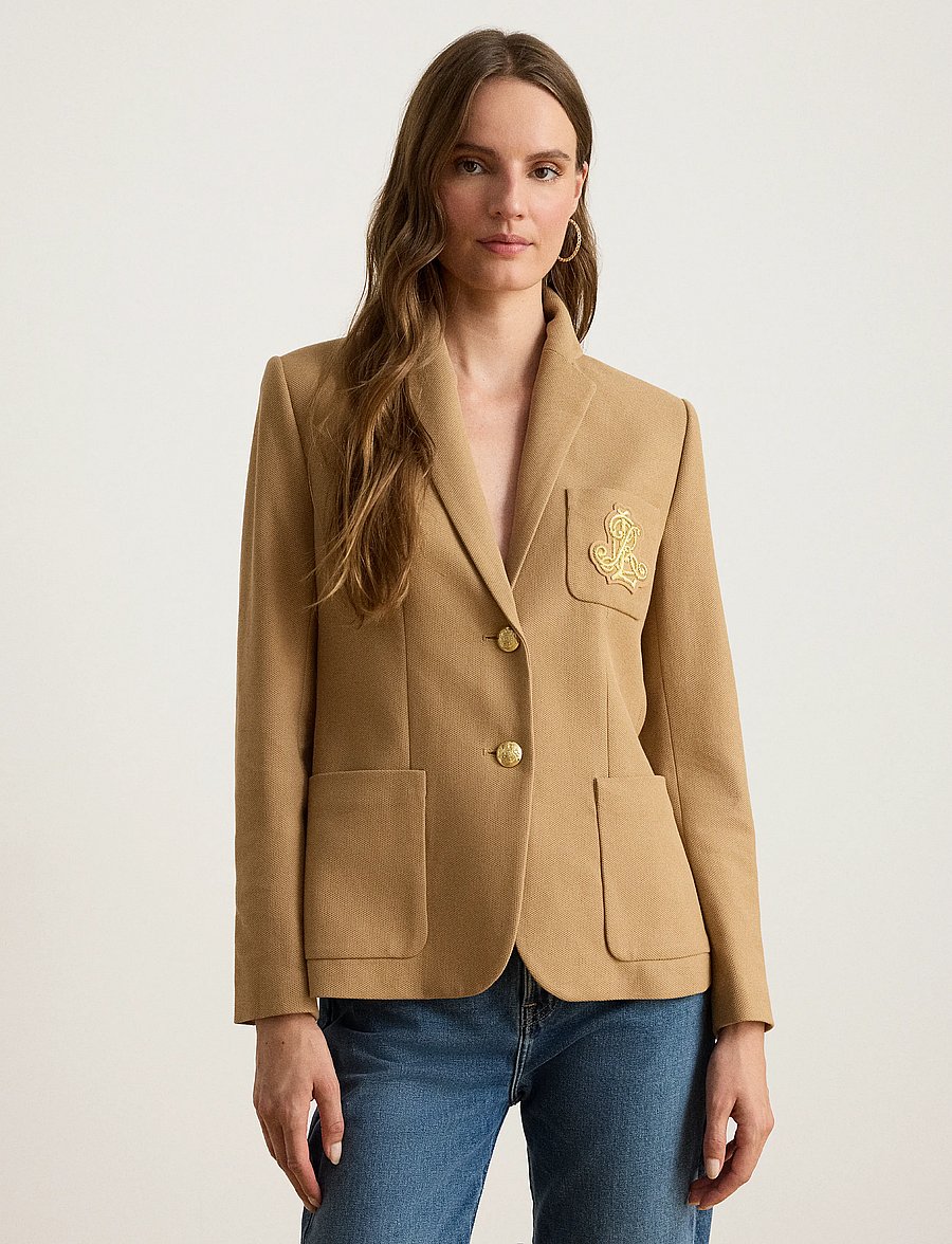 Lauren Ralph Lauren - Bullion Jacquard Blazer - enkeltradede blazere - lauren camel - 0