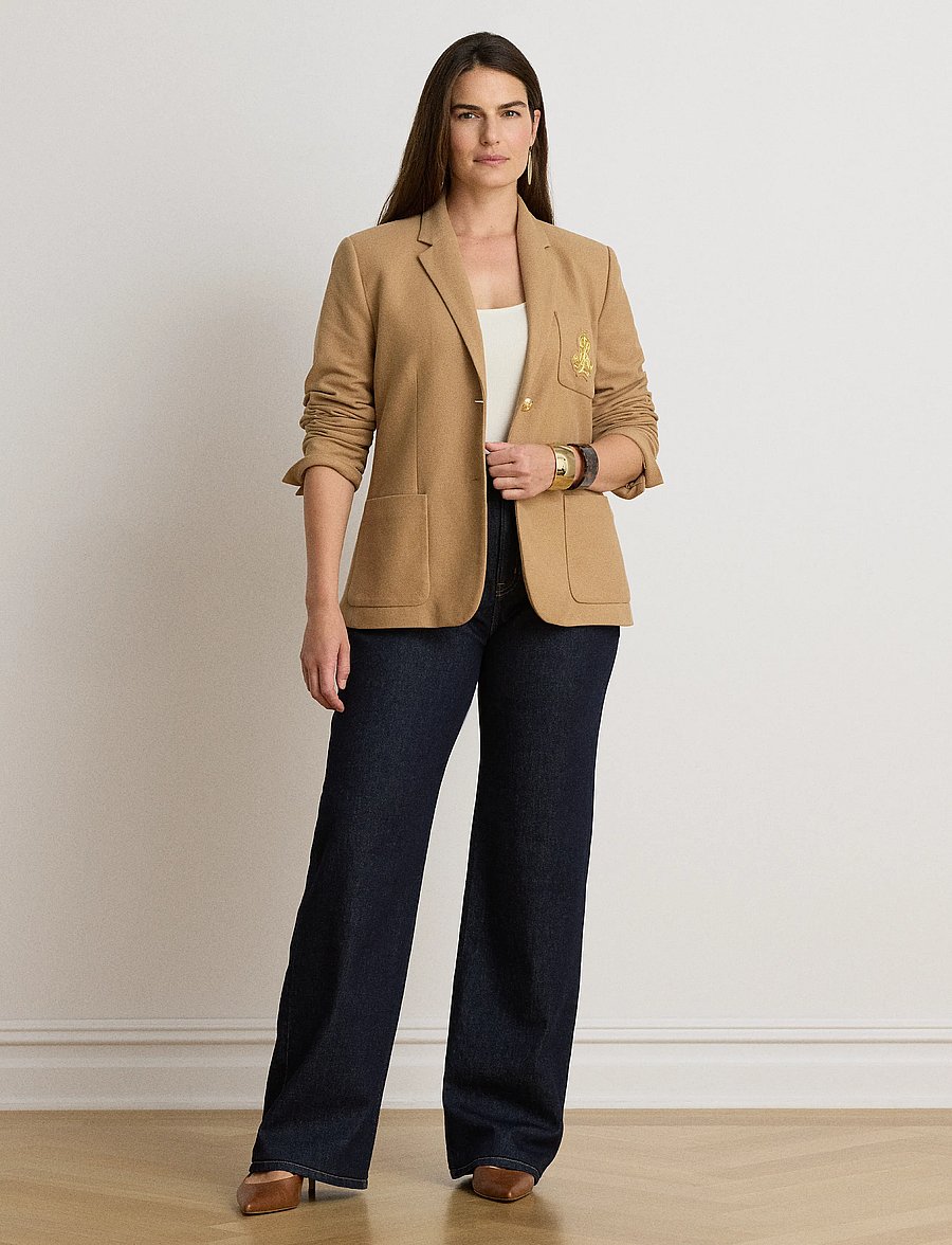 Lauren Ralph Lauren - Bullion Jacquard Blazer - enkeltradede blazere - lauren camel - 4