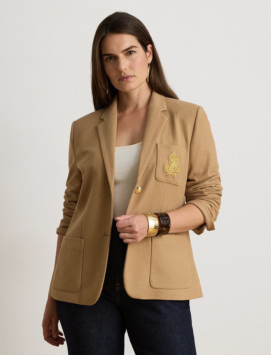 Lauren Ralph Lauren - Bullion Jacquard Blazer - enkeltradede blazere - lauren camel - 5