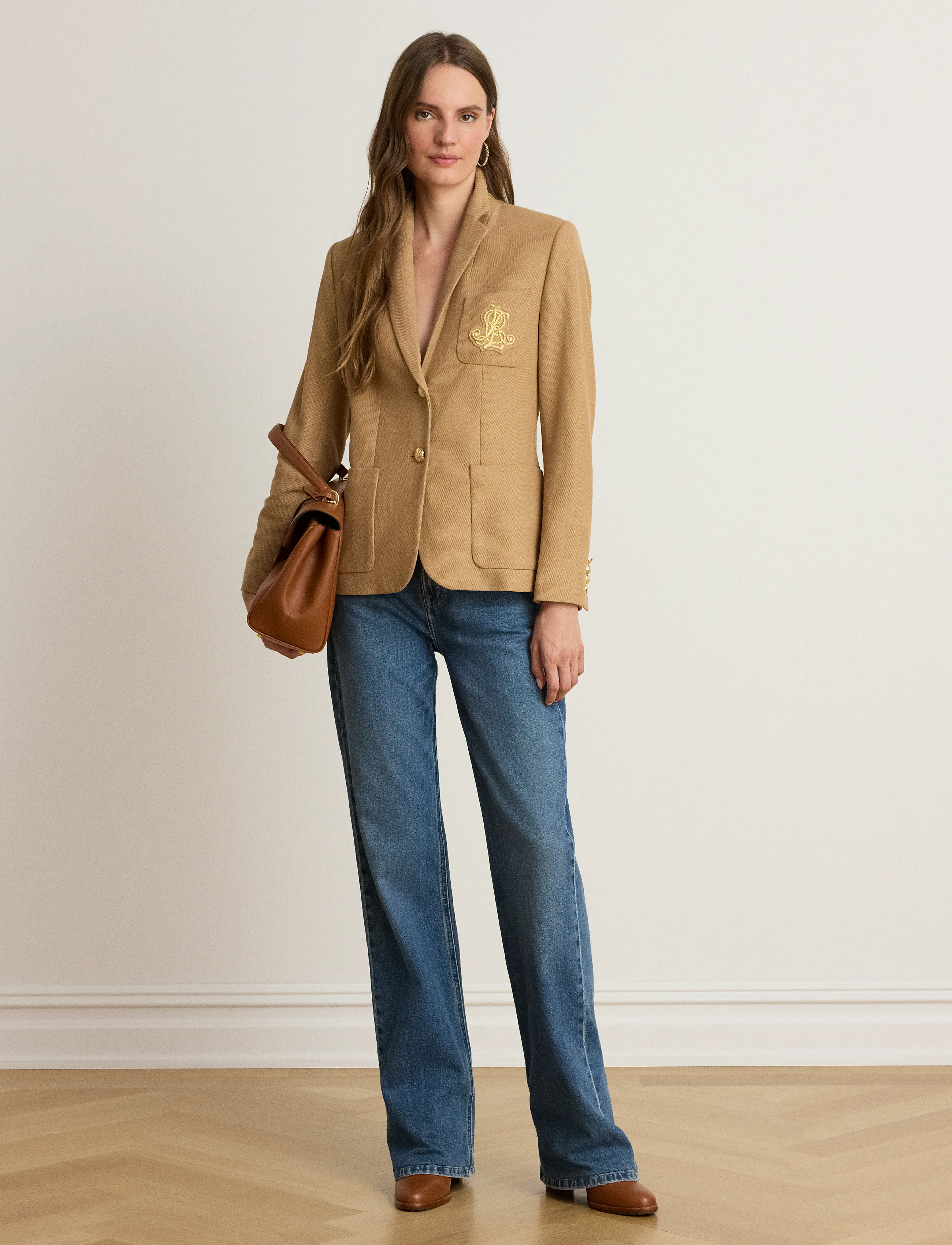 Lauren Ralph Lauren Bullion Jacquard Blazer - Riided - LAUREN CAMEL / brown