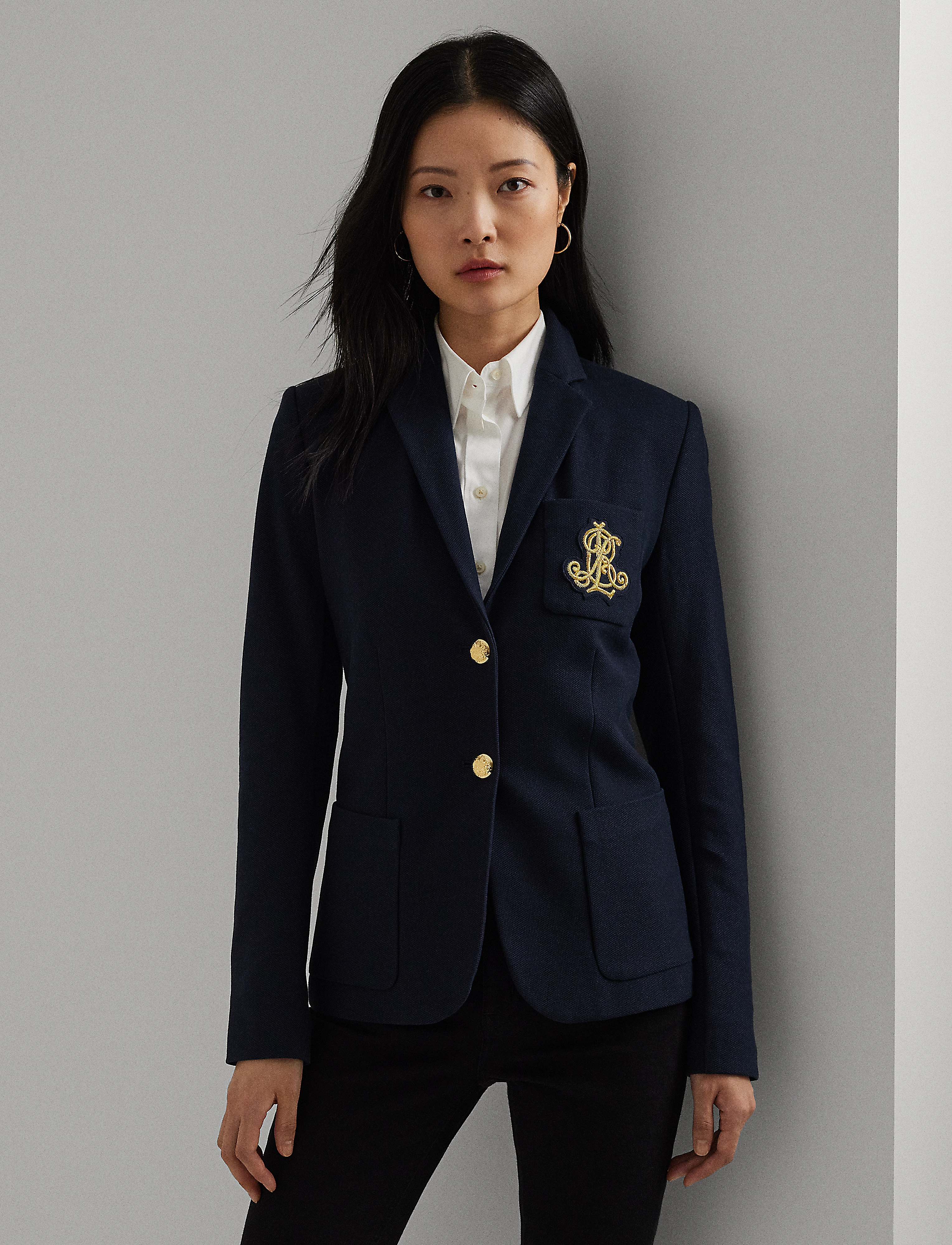 Lauren Ralph Lauren Bullion Jacquard Blazer, XXL, Blue, Blazere > Enkeltradede Blazere, Dame