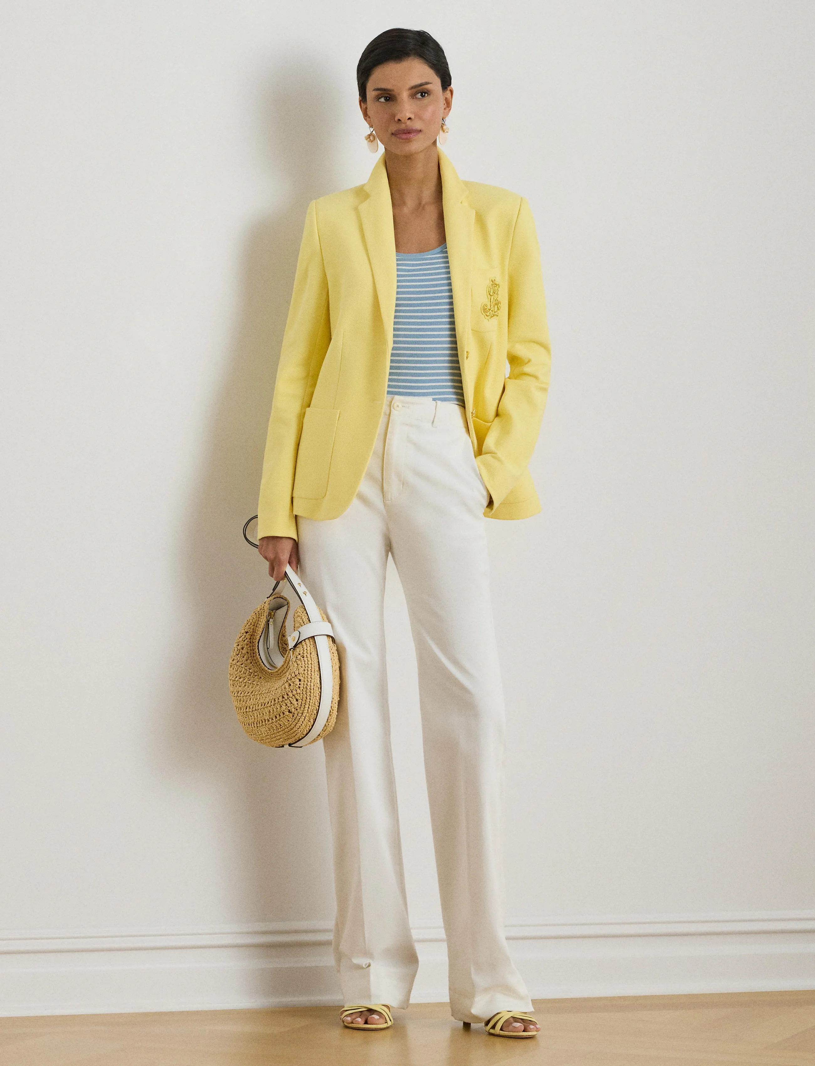 Lauren Ralph Lauren Bullion Jacquard Blazer - Lauren Ralph Lauren - LEMON SORBET / yellow