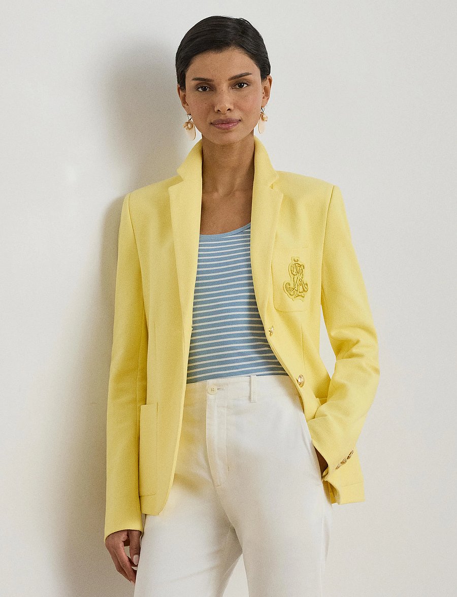 Lauren Ralph Lauren - Bullion Jacquard Blazer - enkeltradede blazere - lemon sorbet - 3