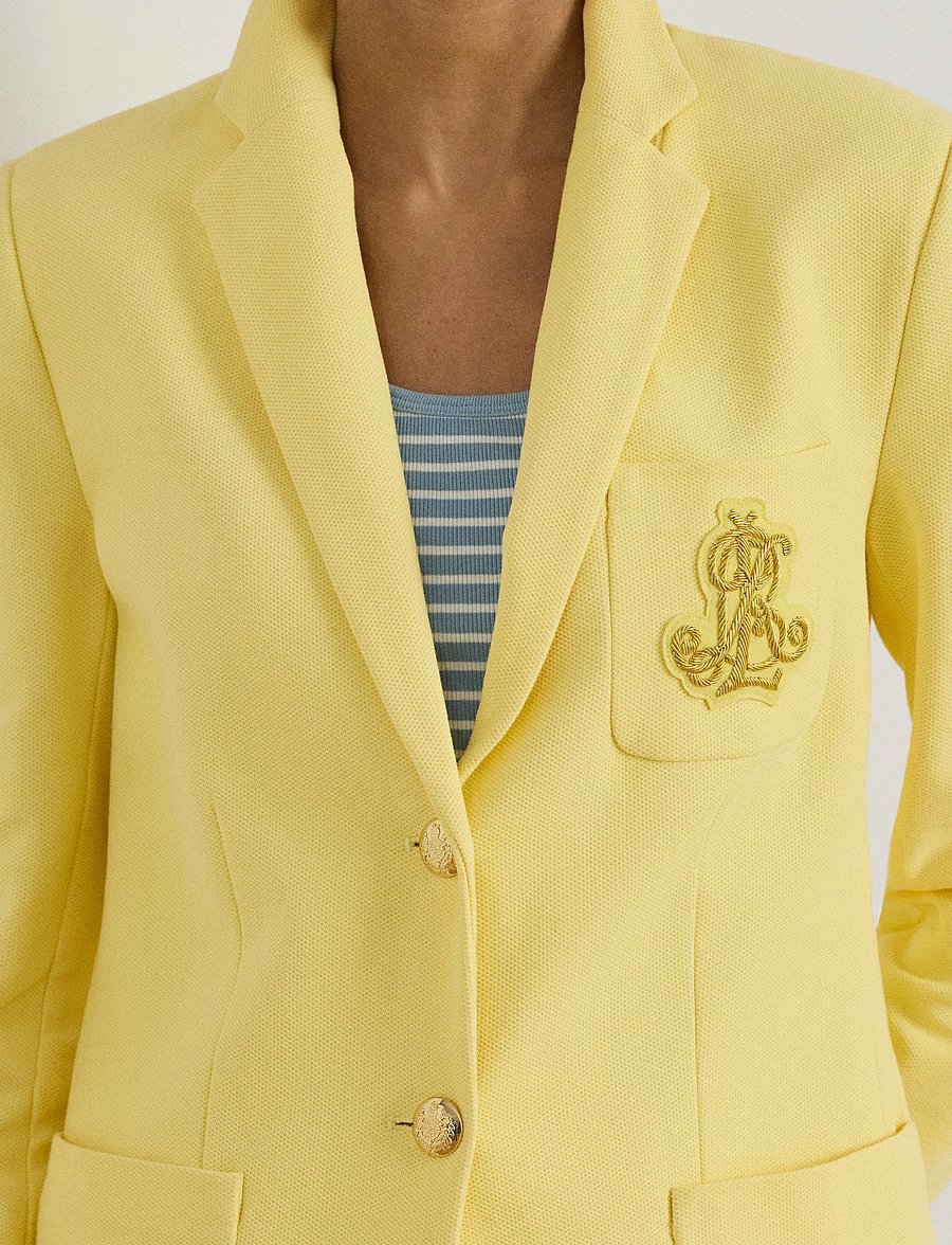 Lauren Ralph Lauren - Bullion Jacquard Blazer - enkeltradede blazere - lemon sorbet - 4