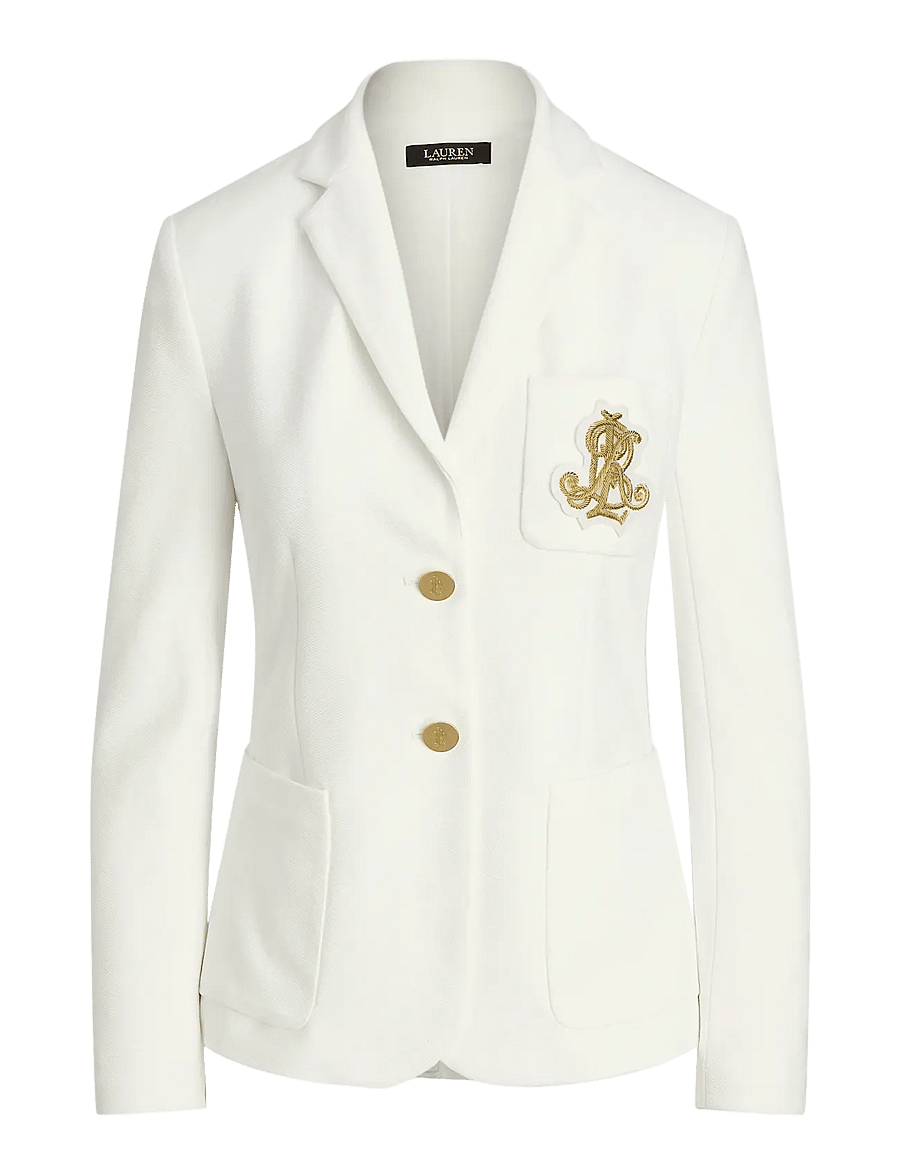 Lauren Ralph Lauren - Bullion Jacquard Blazer - enkeltradede blazere - white - 1