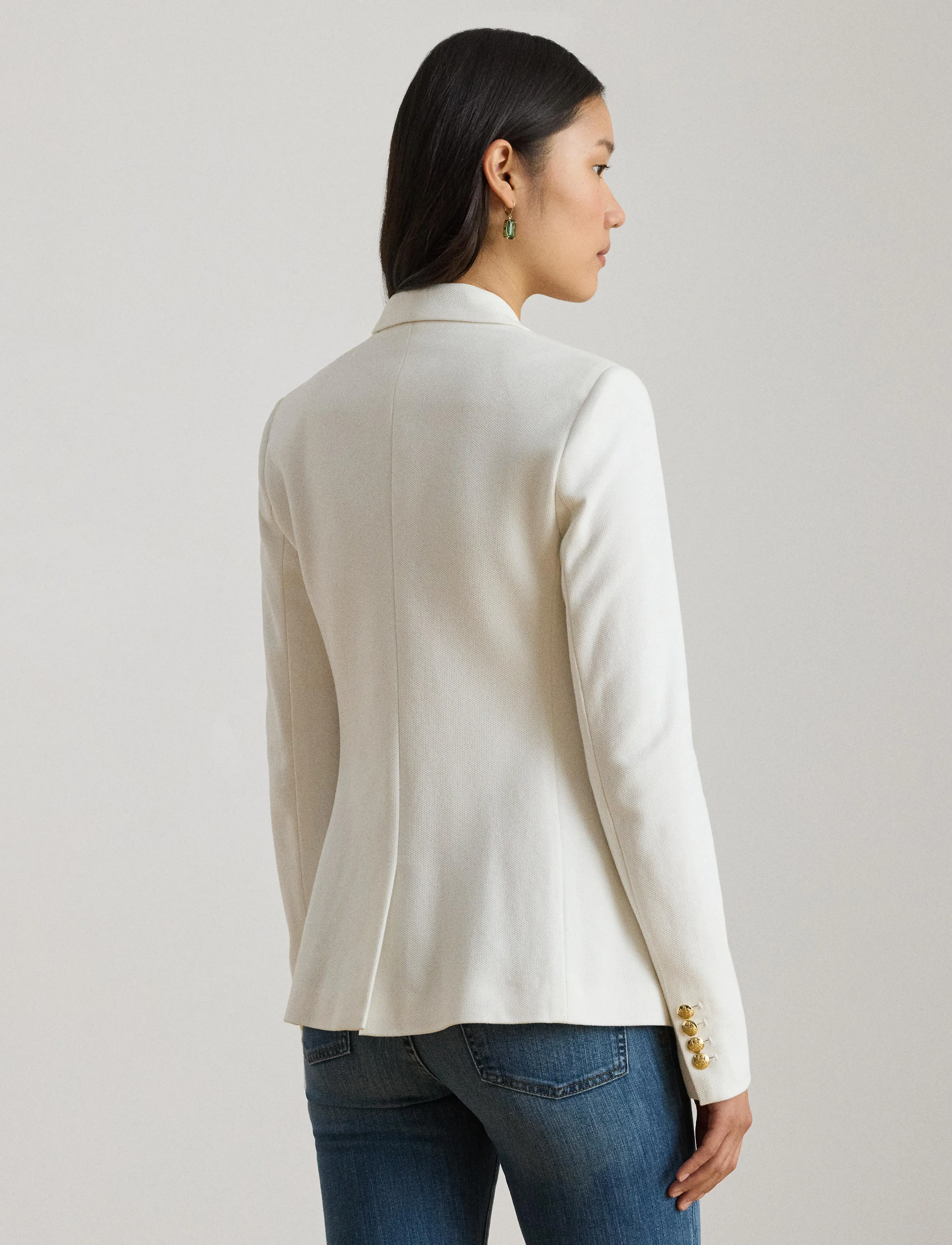 Lauren Ralph Lauren - Bullion Jacquard Blazer - enkeltradede blazere - white - 2