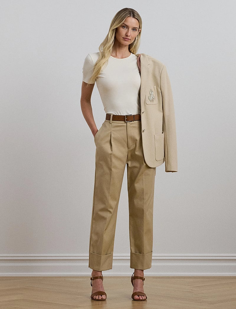 Lauren Ralph Lauren - Stretch Cotton Tee - t-shirts - mascarpone cream - 0