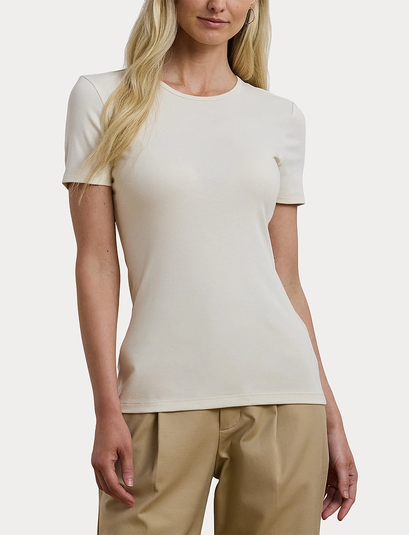 Lauren Ralph Lauren - Stretch Cotton Tee - t-shirts - mascarpone cream - 5