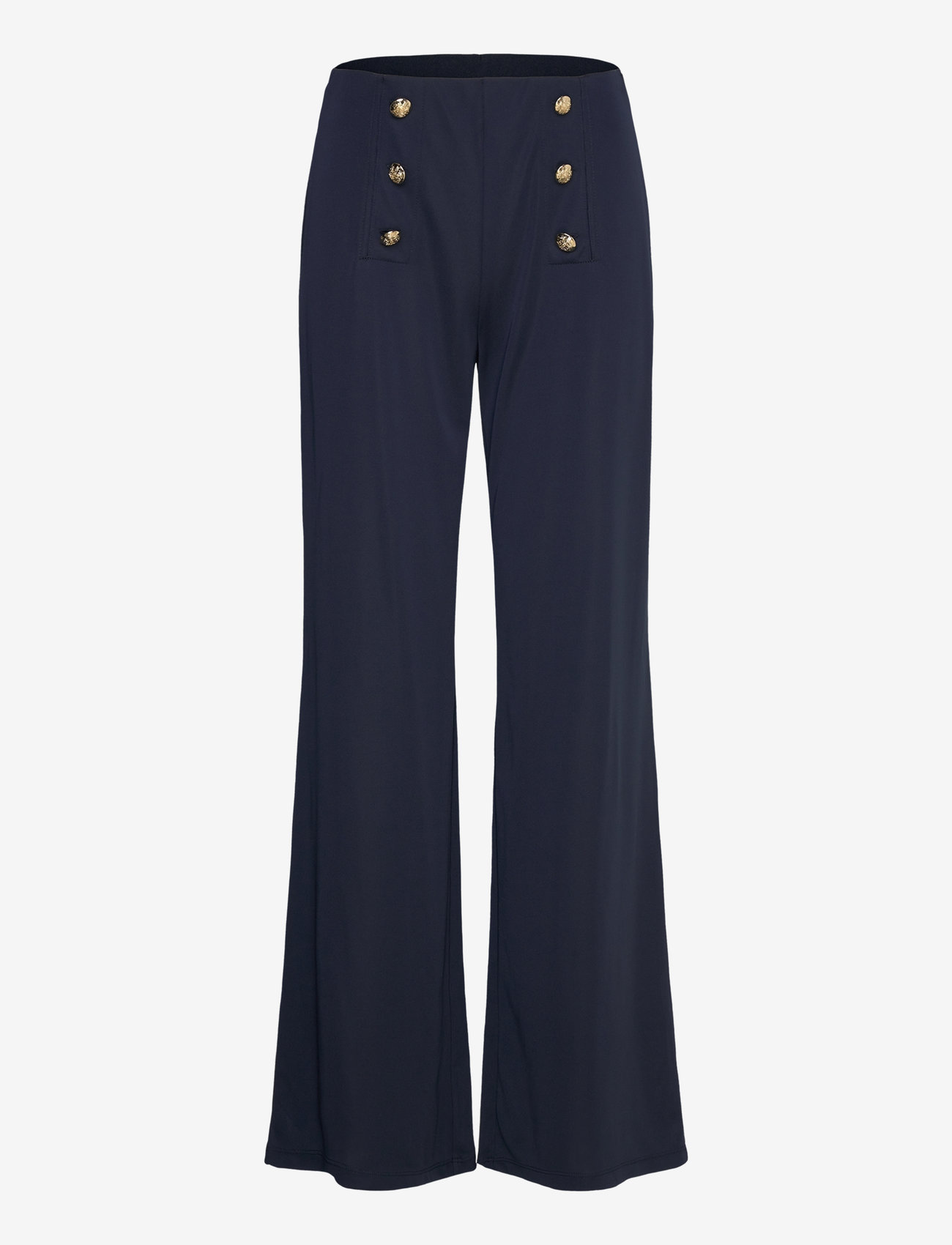 Lauren Ralph Lauren - Stretch Jersey Wide-Leg Pant - vida byxor - lauren navy - 1
