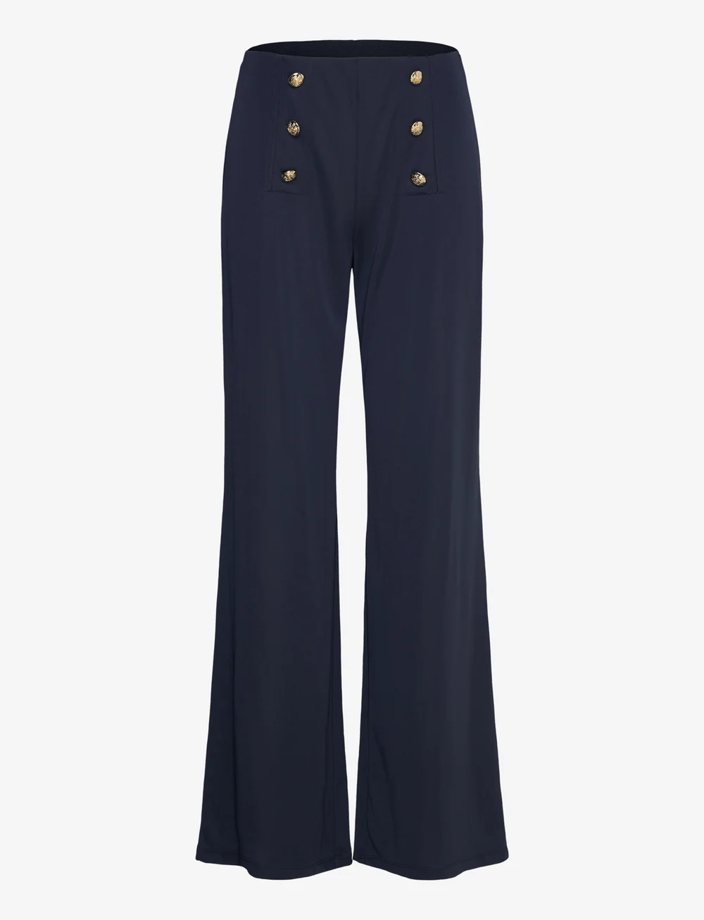 Lauren Ralph Lauren - STR MATTE JERSEY-STR-PNT - bukser med brede ben - lauren navy - 1