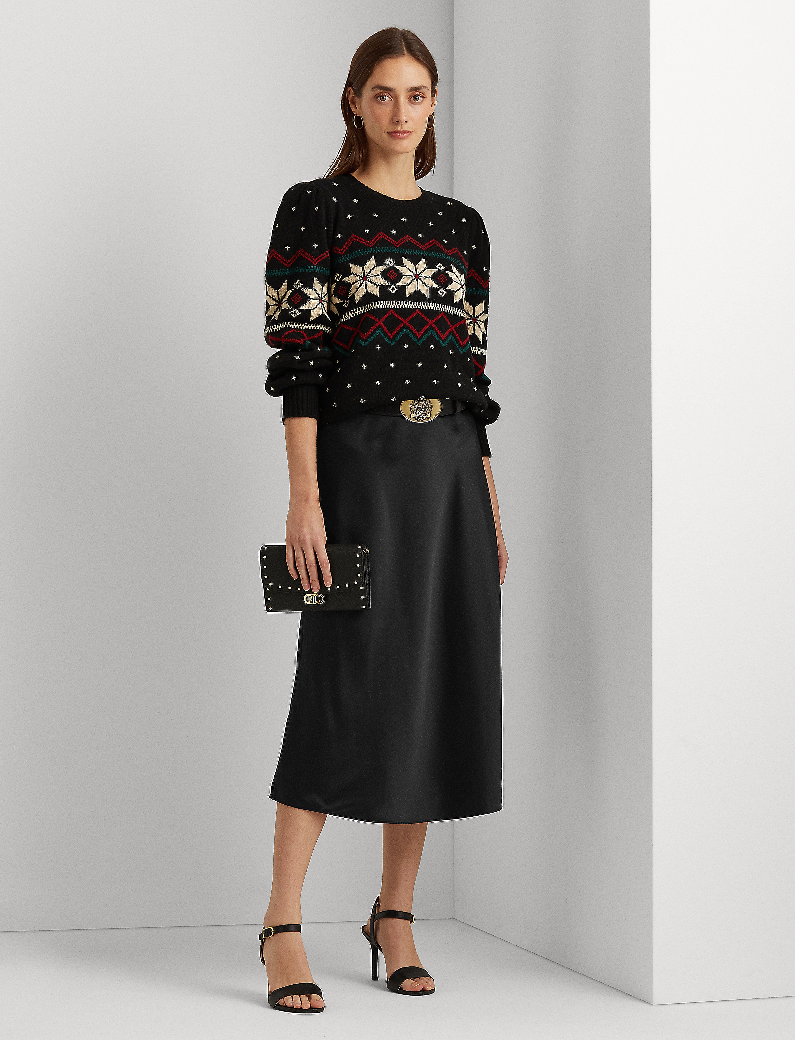 Lauren Ralph Lauren - Satin Charmeuse Skirt - polo black - 2