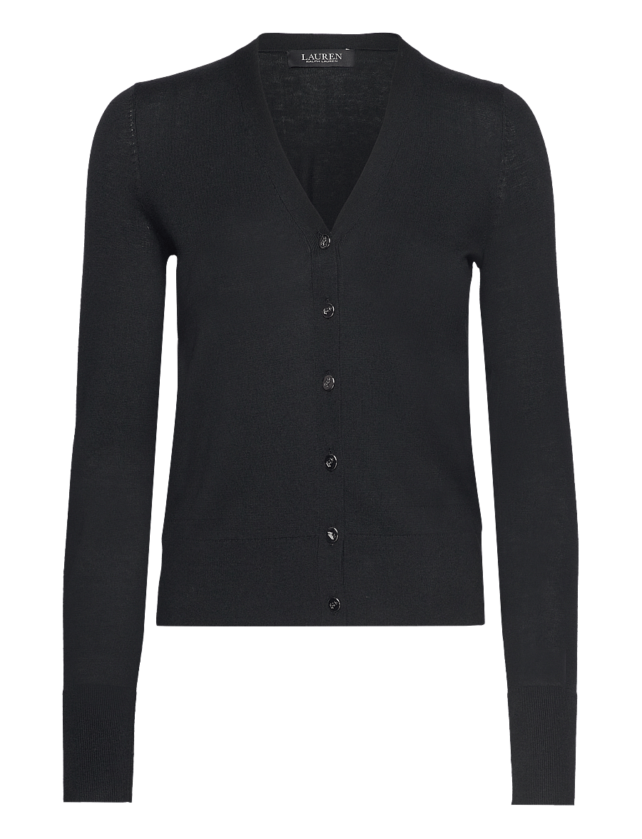 Lauren Ralph Lauren - COTTON MODAL-LS VN CARDIGAN - polo black - 0