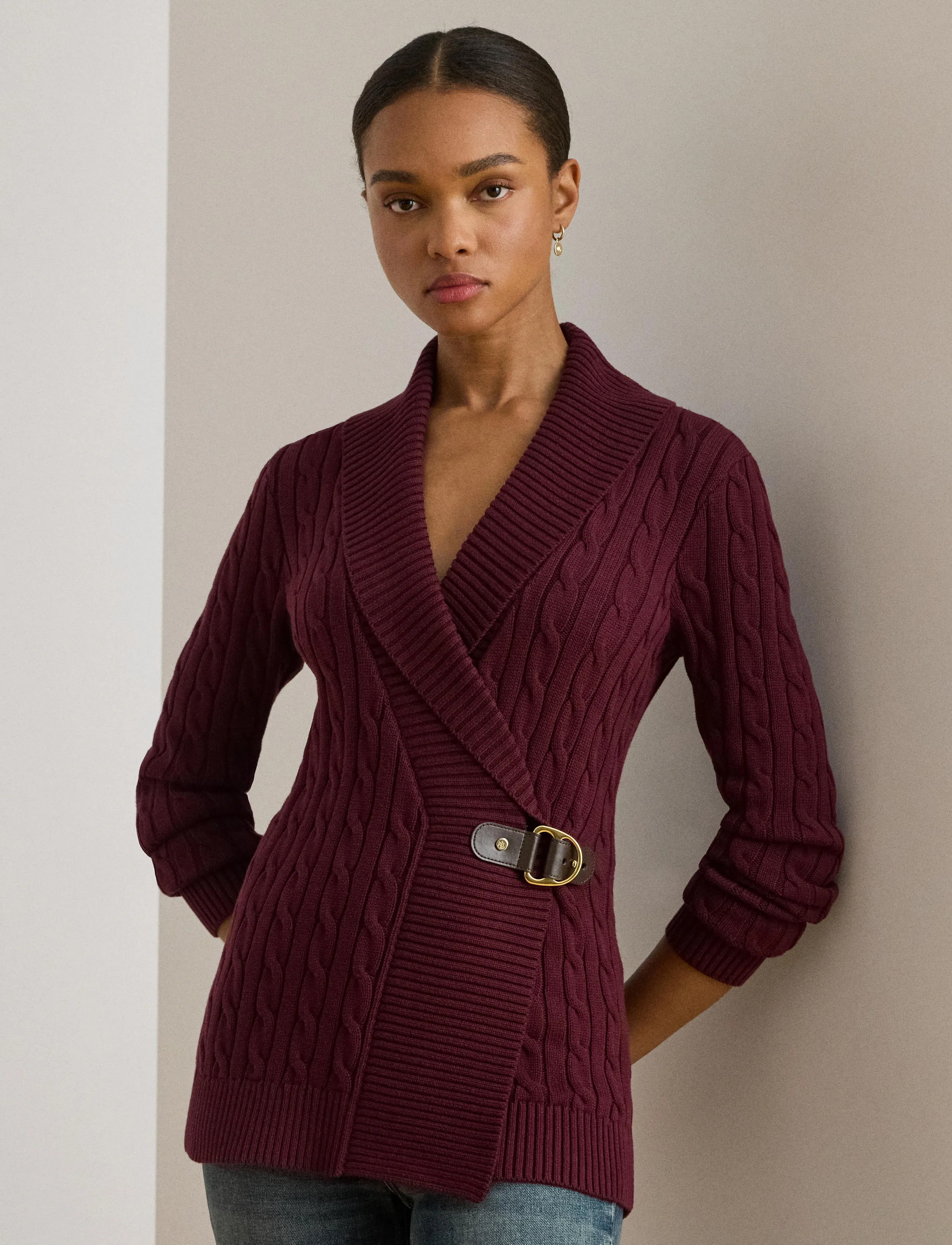 Buckle-Trim Cotton Sweater 2