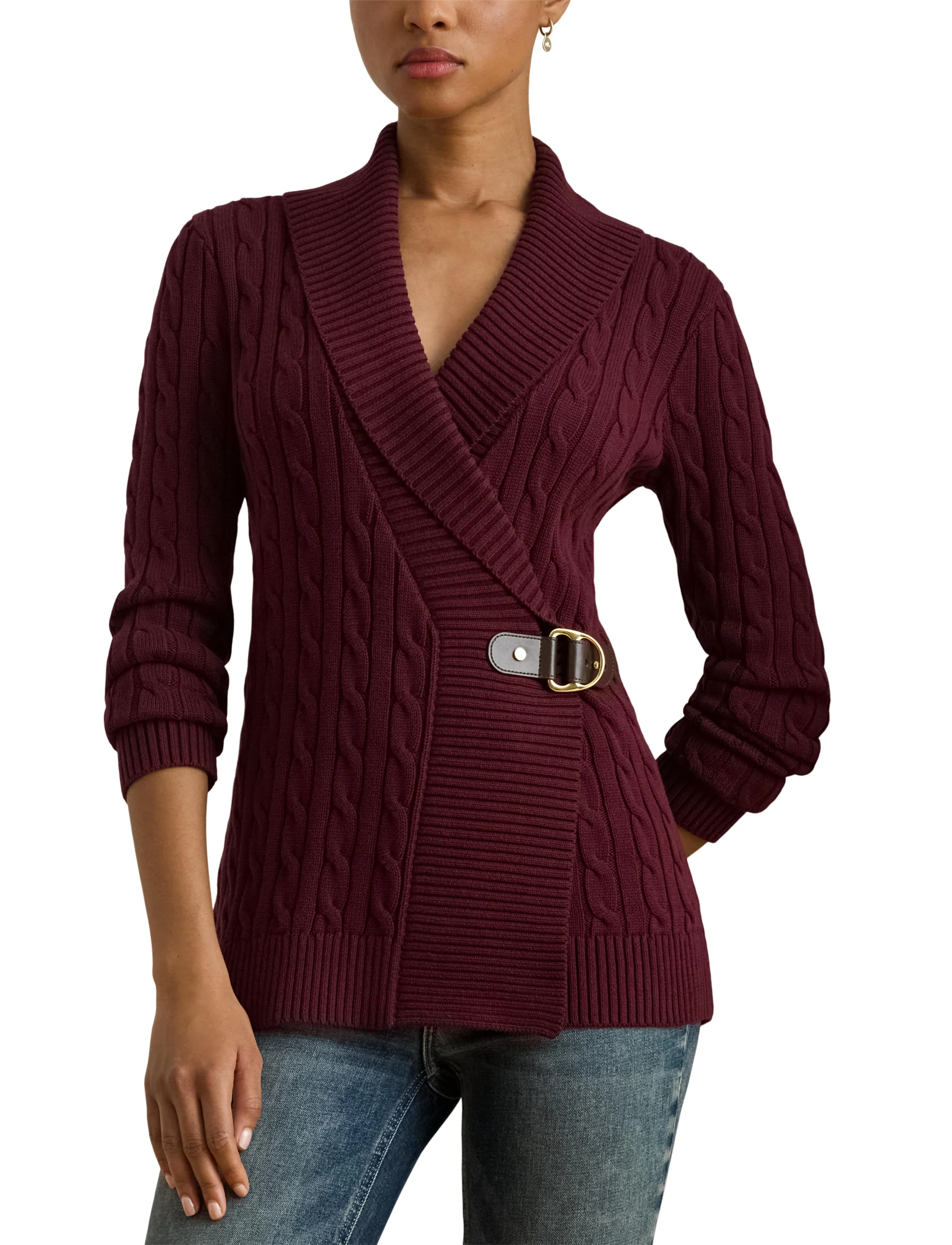 Buckle-Trim Cotton Sweater 5