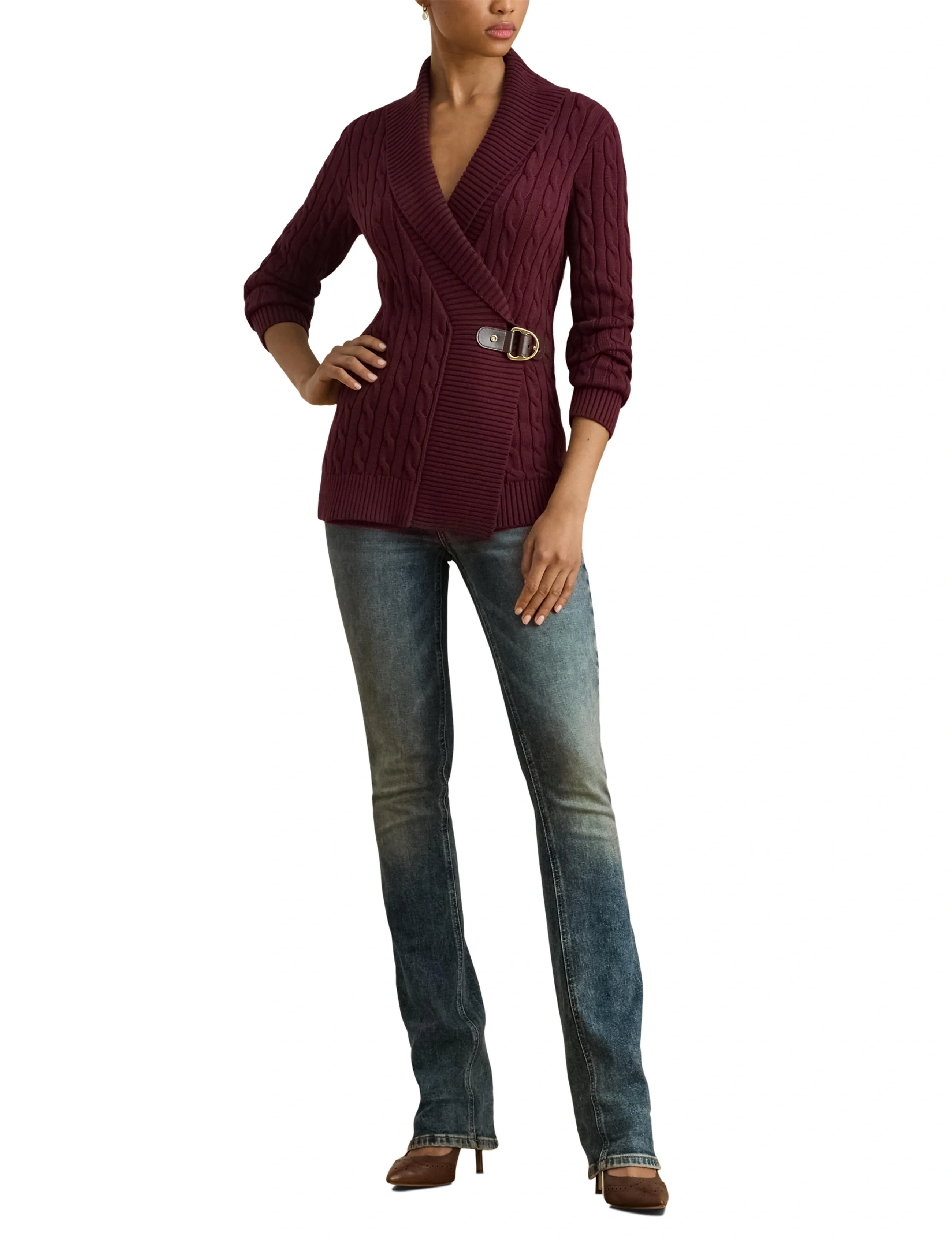 Buckle-Trim Cotton Sweater 6