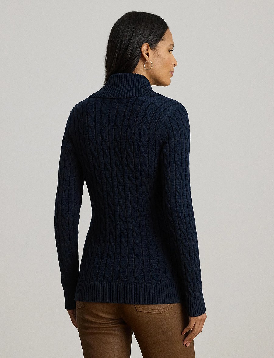 Lauren Ralph Lauren - GASSED COTTON-LS SHAWL COLLAR P/O - strickjacken - lauren navy - 2