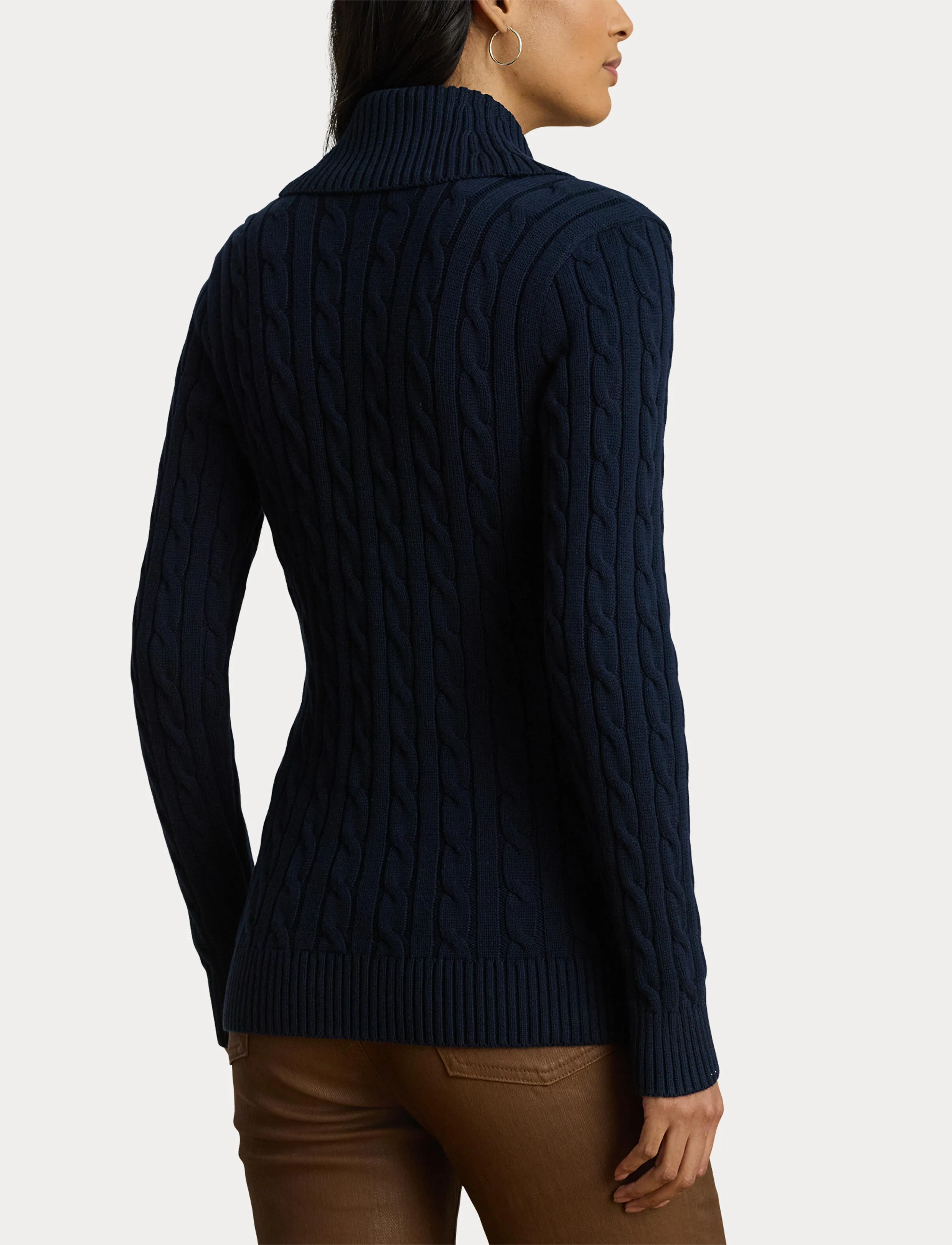 Lauren Ralph Lauren GASSED COTTON-LS SHAWL COLLAR P/O - Naistele - LAUREN NAVY / navy
