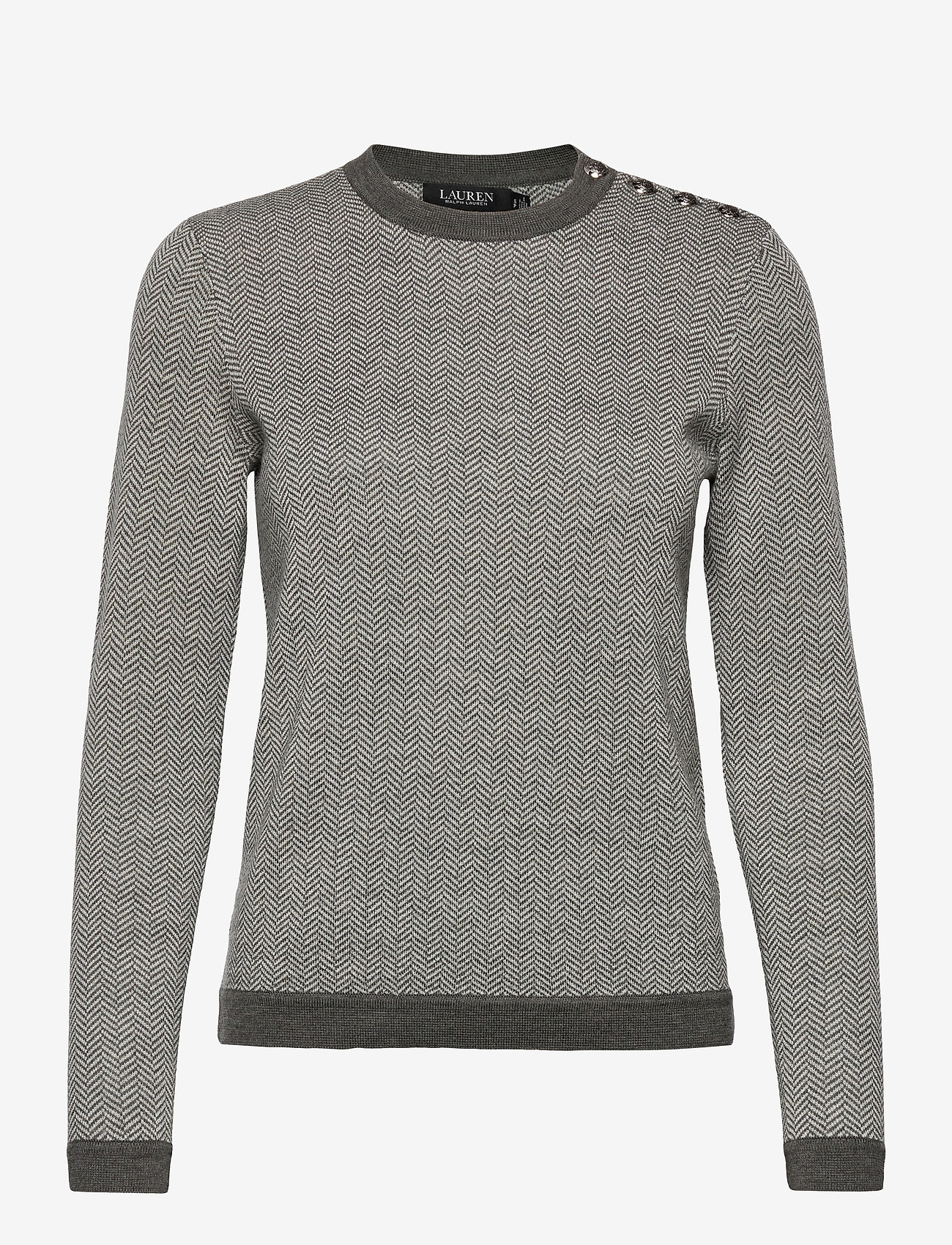 Lauren Ralph Lauren - MERINO WOOL-LSL-PLO - grey multi - 0