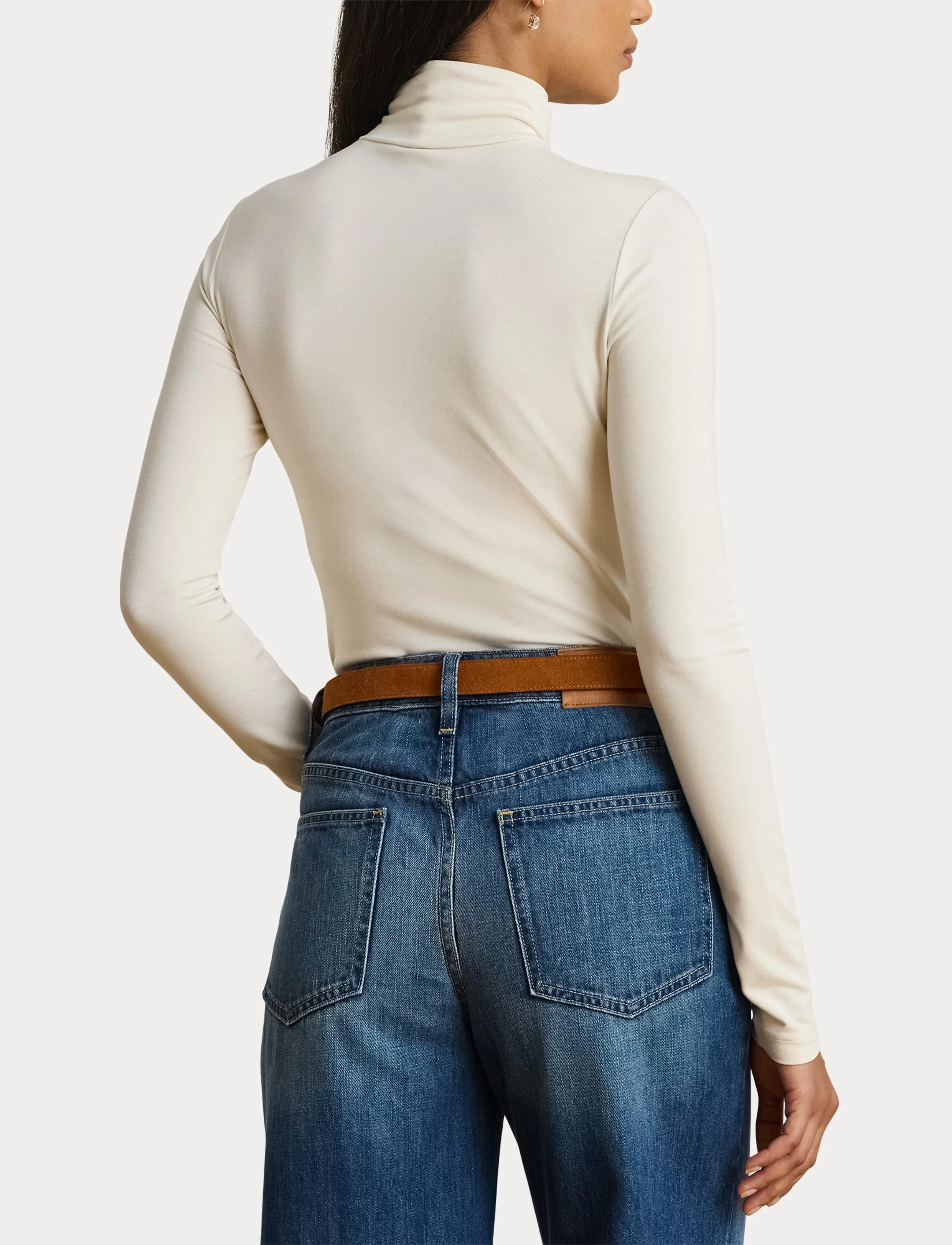 Lauren Ralph Lauren Stretch Jersey Turtleneck - Lauren Ralph Lauren - MASCARPONE CREAM / cream