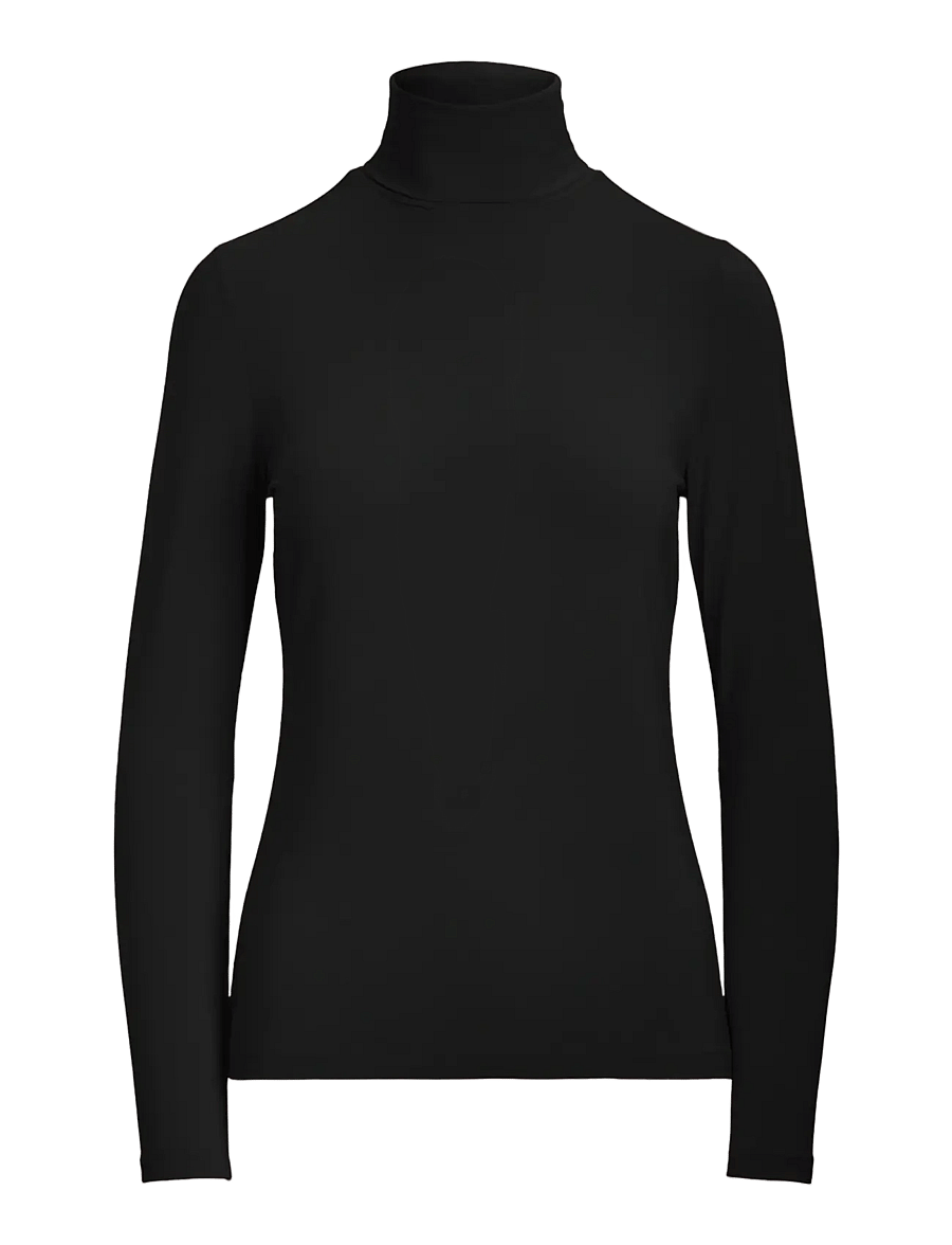 Lauren Ralph Lauren - Stretch Jersey Turtleneck - polotröjor - polo black - 1