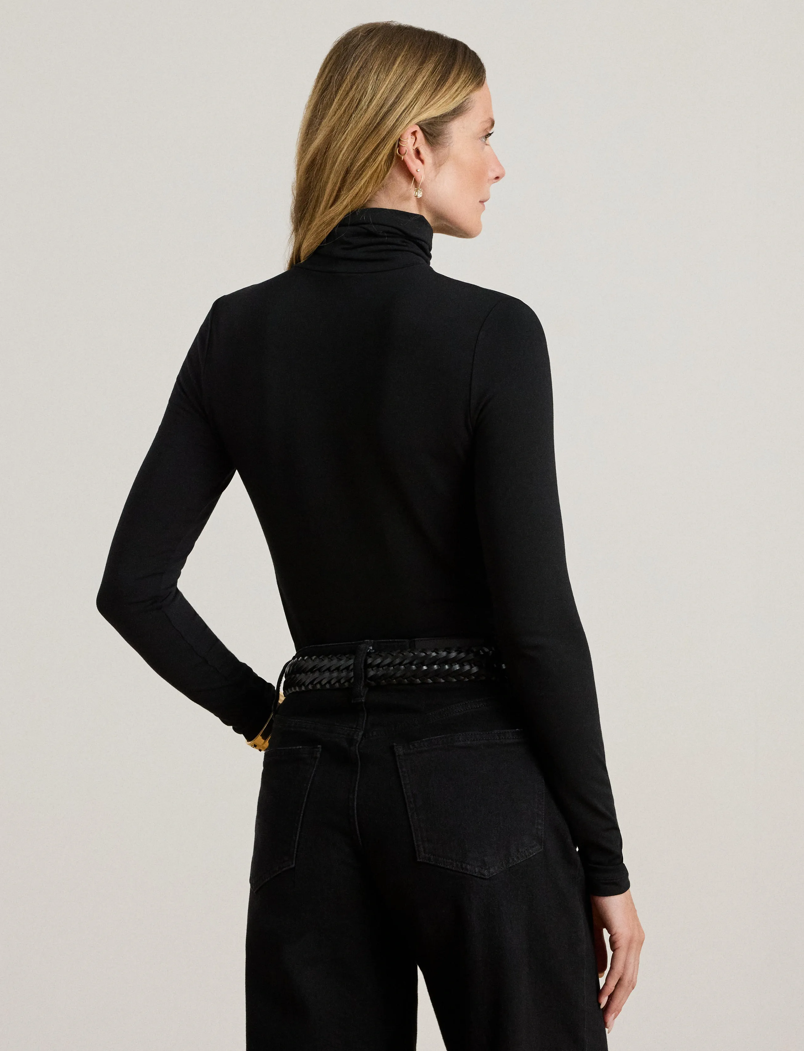 Lauren Ralph Lauren - Stretch Jersey Turtleneck - pooloneuleet - polo black - 2