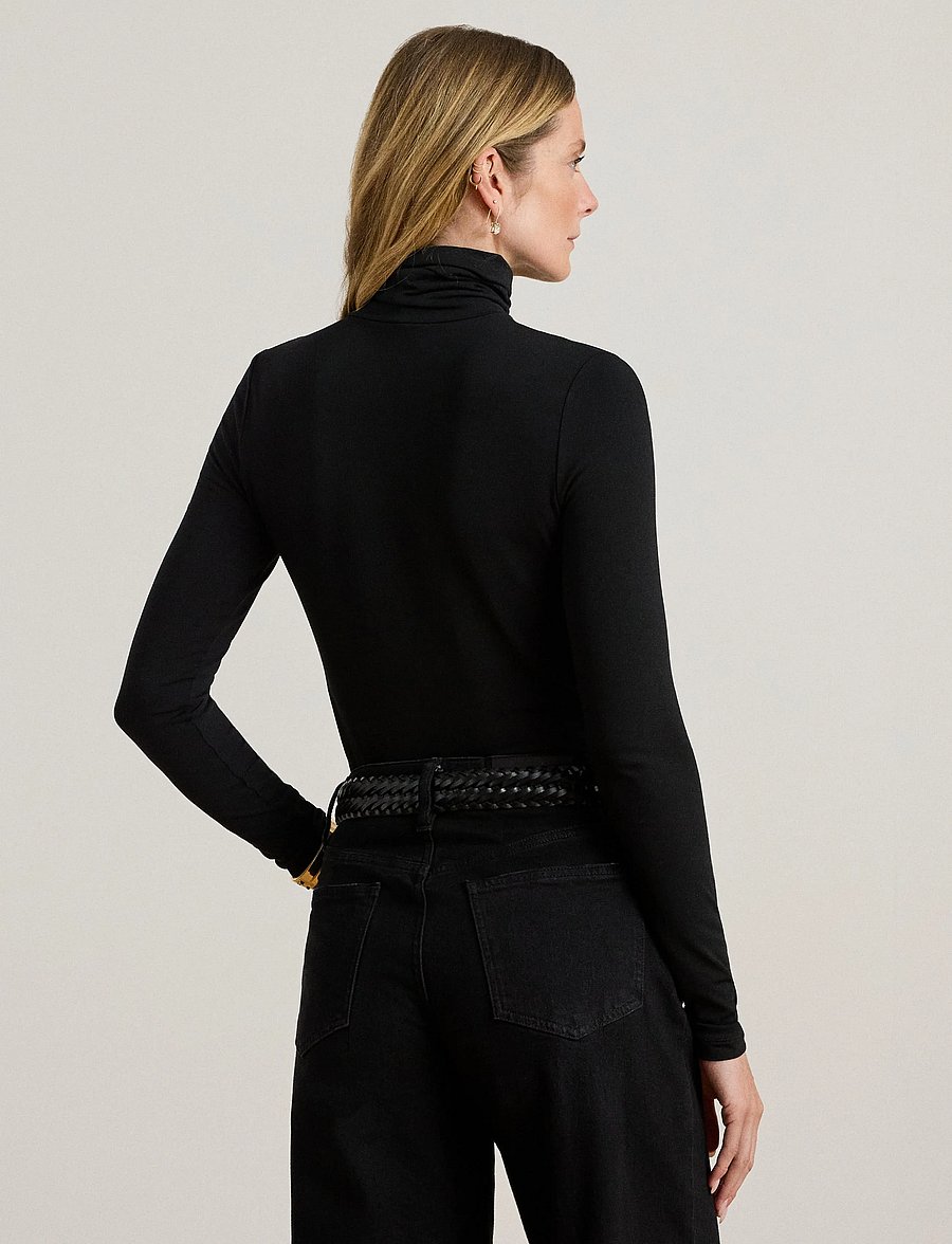 Lauren Ralph Lauren - Stretch Jersey Turtleneck - polotröjor - polo black - 2