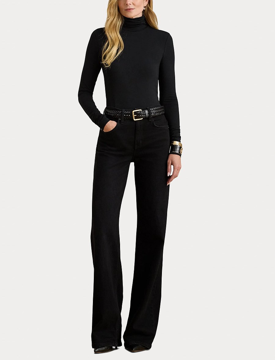 Lauren Ralph Lauren - Stretch Jersey Turtleneck - polotröjor - polo black - 4