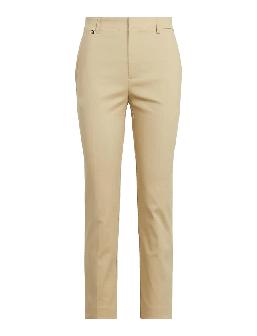 Lauren Ralph Lauren - Double-Faced Stretch Cotton Pant - pantalons slim fit - birch tan - 1