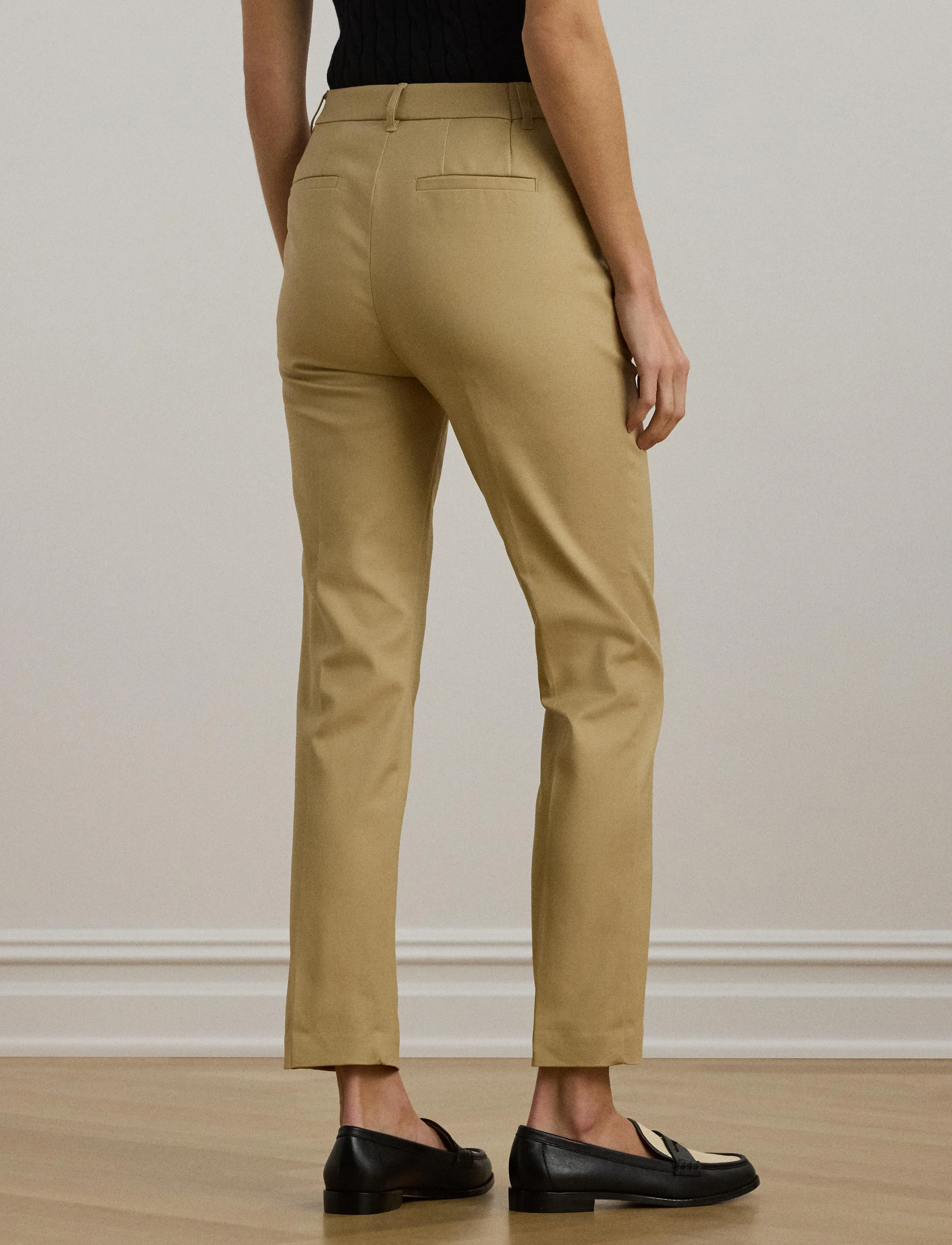 Lauren Ralph Lauren - Double-Faced Stretch Cotton Pant - pantalons slim fit - birch tan - 2