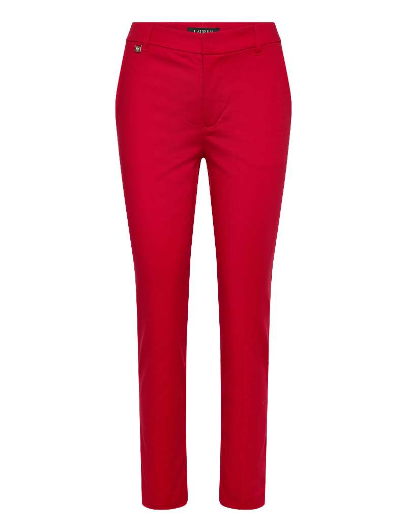 Lauren Ralph Lauren - Double-Faced Stretch Cotton Pant - slim fit bukser - cruise red - 0