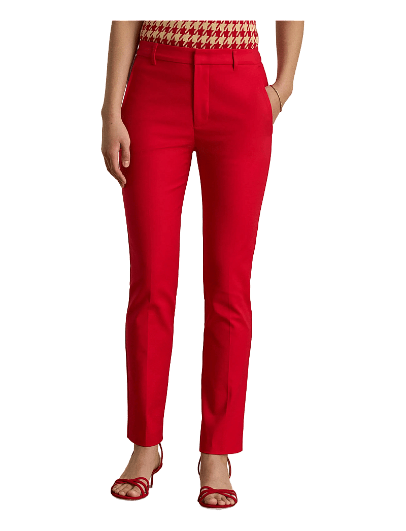 Lauren Ralph Lauren - Double-Faced Stretch Cotton Pant - slim fit bukser - cruise red - 1