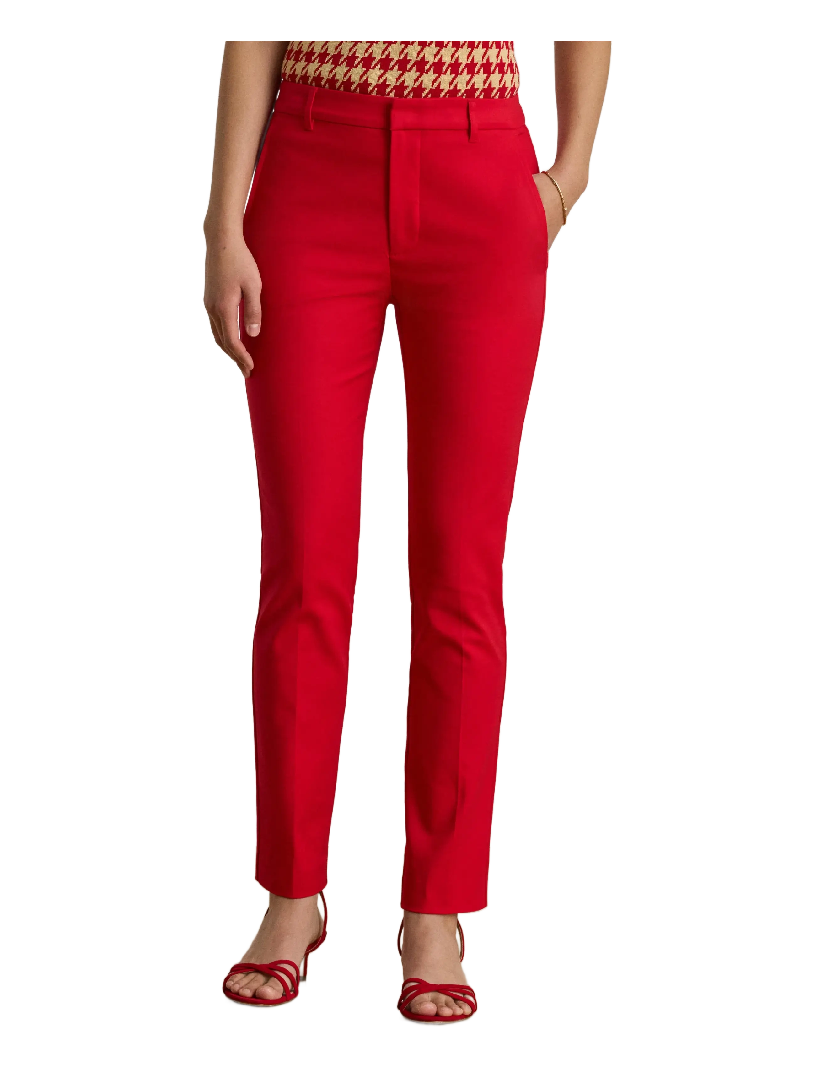 Lauren Ralph Lauren - STRETCH DBL CTN-PANT - slim fit trousers - cruise red - 1