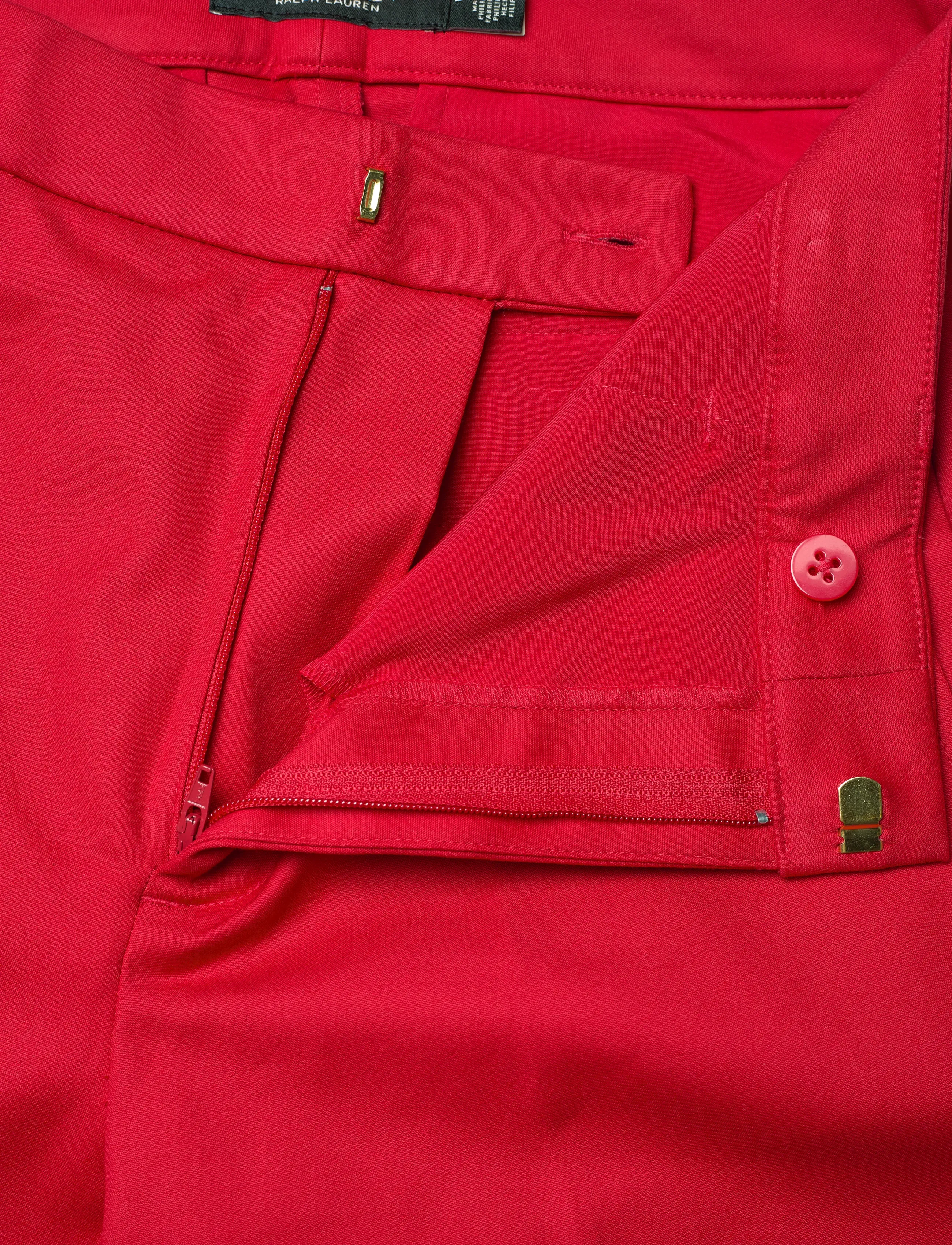 Lauren Ralph Lauren - STRETCH DBL CTN-PANT - slim fit trousers - cruise red - 3