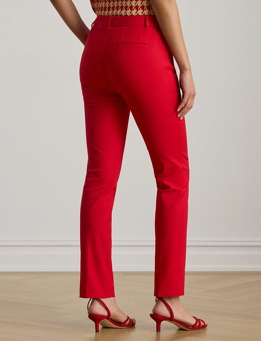 Lauren Ralph Lauren - STRETCH DBL CTN-PANT - slim fit-byxor - cruise red - 4