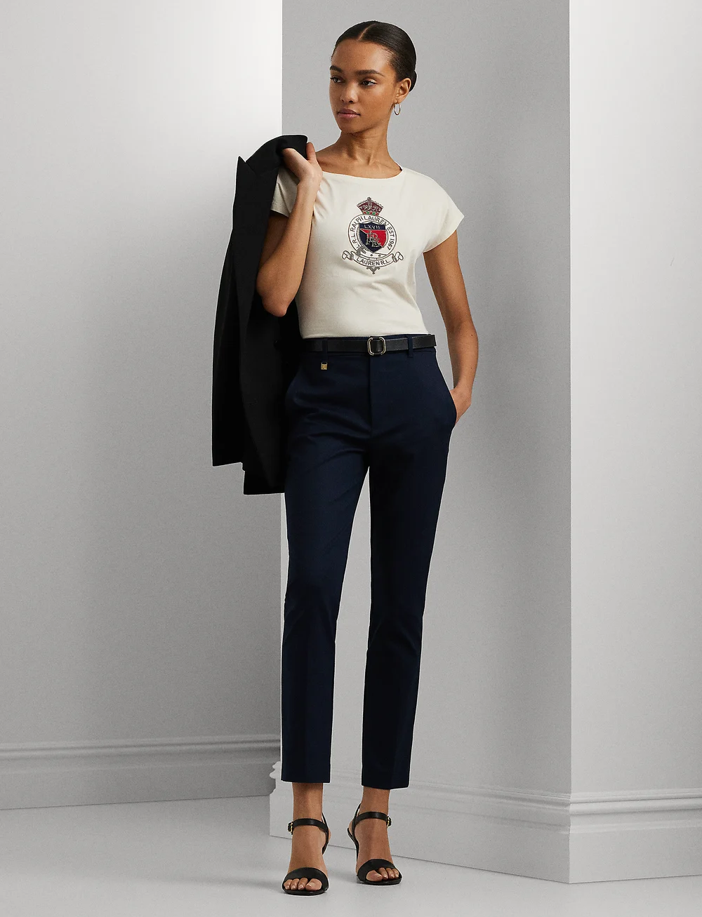 Lauren Ralph Lauren Stretch Cotton blend Pant Slim fit trousers Boozt