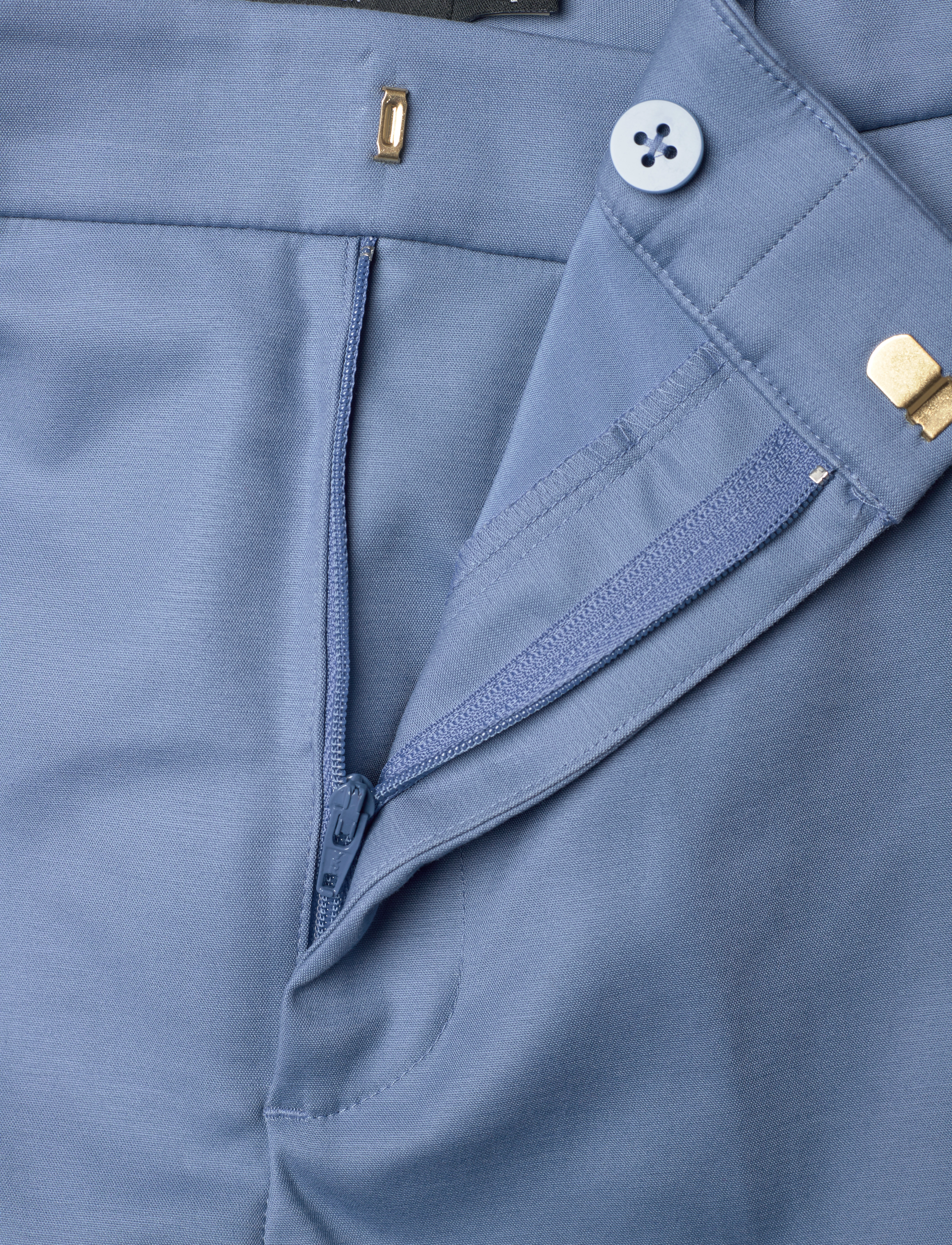 Lauren Ralph Lauren - Double-Faced Stretch Cotton Pant - slim fit bukser - pale azure - 3