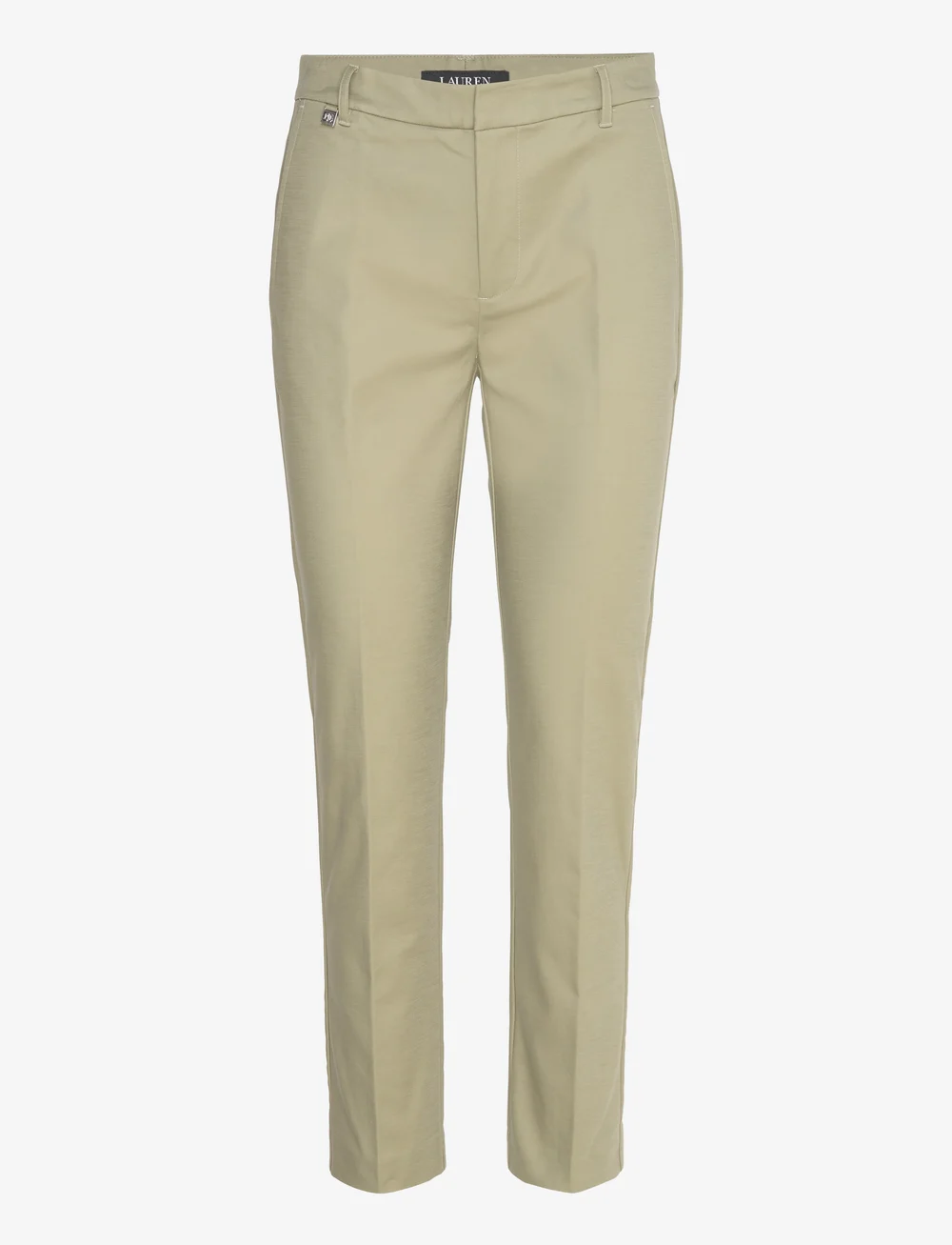 Lauren Ralph Lauren - Double-Faced Stretch Cotton Pant - slim fit bukser - sage green - 0