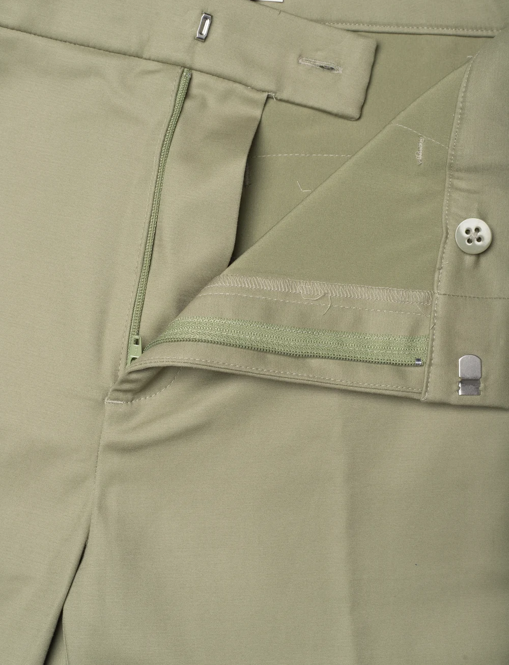 Lauren Ralph Lauren - Double-Faced Stretch Cotton Pant - slim fit bukser - sage green - 2