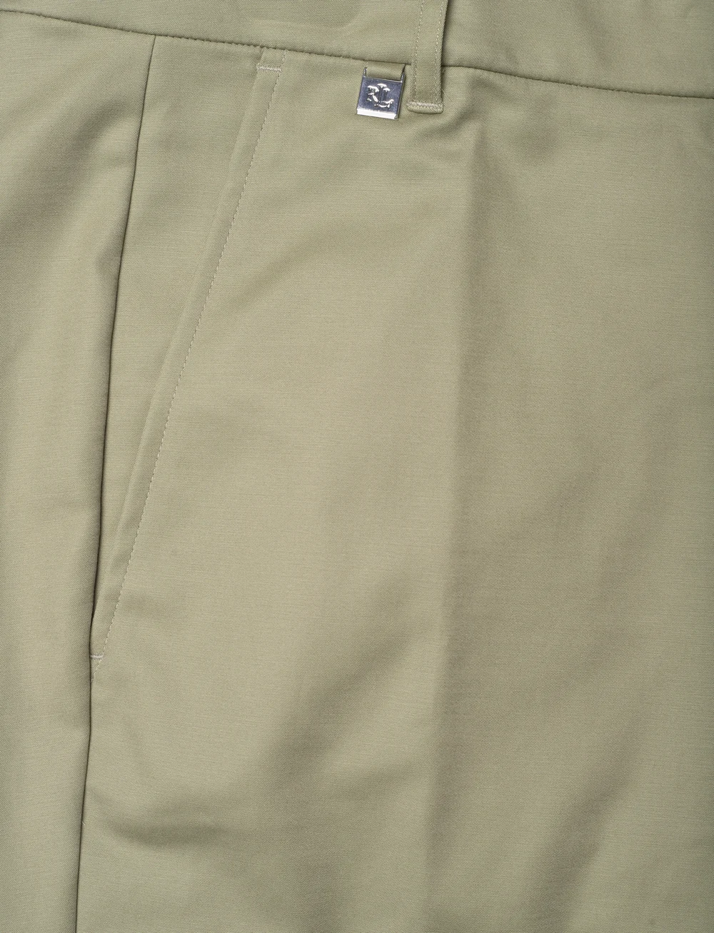 Lauren Ralph Lauren - Double-Faced Stretch Cotton Pant - slim fit bukser - sage green - 3
