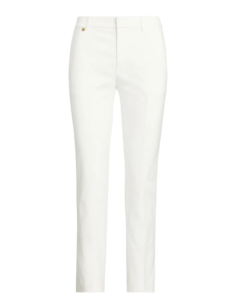 Lauren Ralph Lauren - Double-Faced Stretch Cotton Pant - Þröngt sniðnar buxur - white - 1