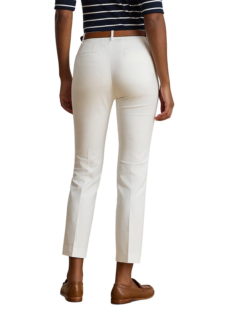 Lauren Ralph Lauren - Double-Faced Stretch Cotton Pant - Þröngt sniðnar buxur - white - 2