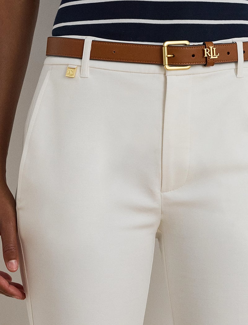 Lauren Ralph Lauren - Double-Faced Stretch Cotton Pant - Þröngt sniðnar buxur - white - 3