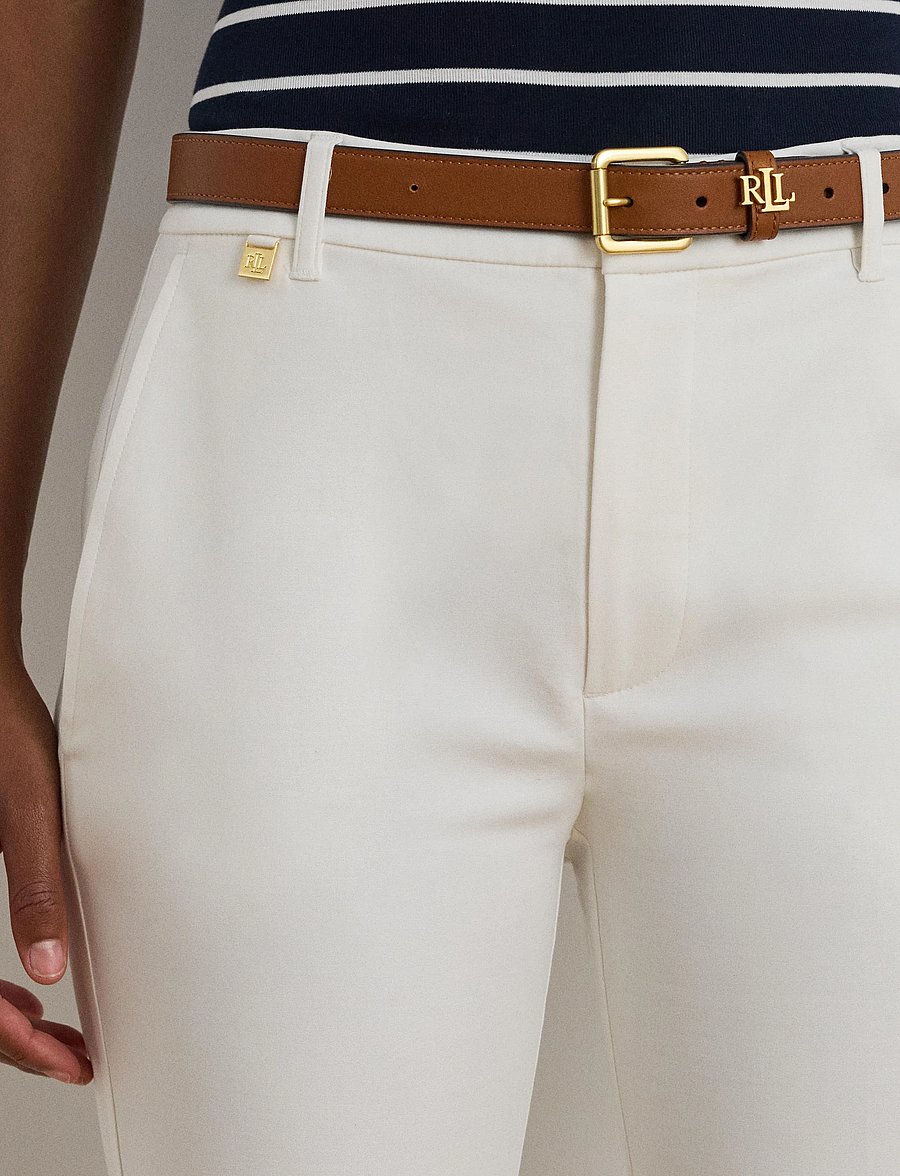 Lauren Ralph Lauren - Double-Faced Stretch Cotton Pant - slim-fit broeken - white - 3