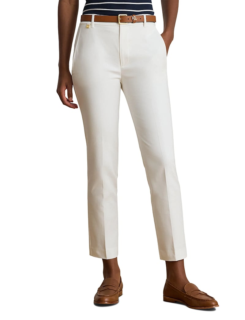 Lauren Ralph Lauren - Double-Faced Stretch Cotton Pant - Þröngt sniðnar buxur - white - 5