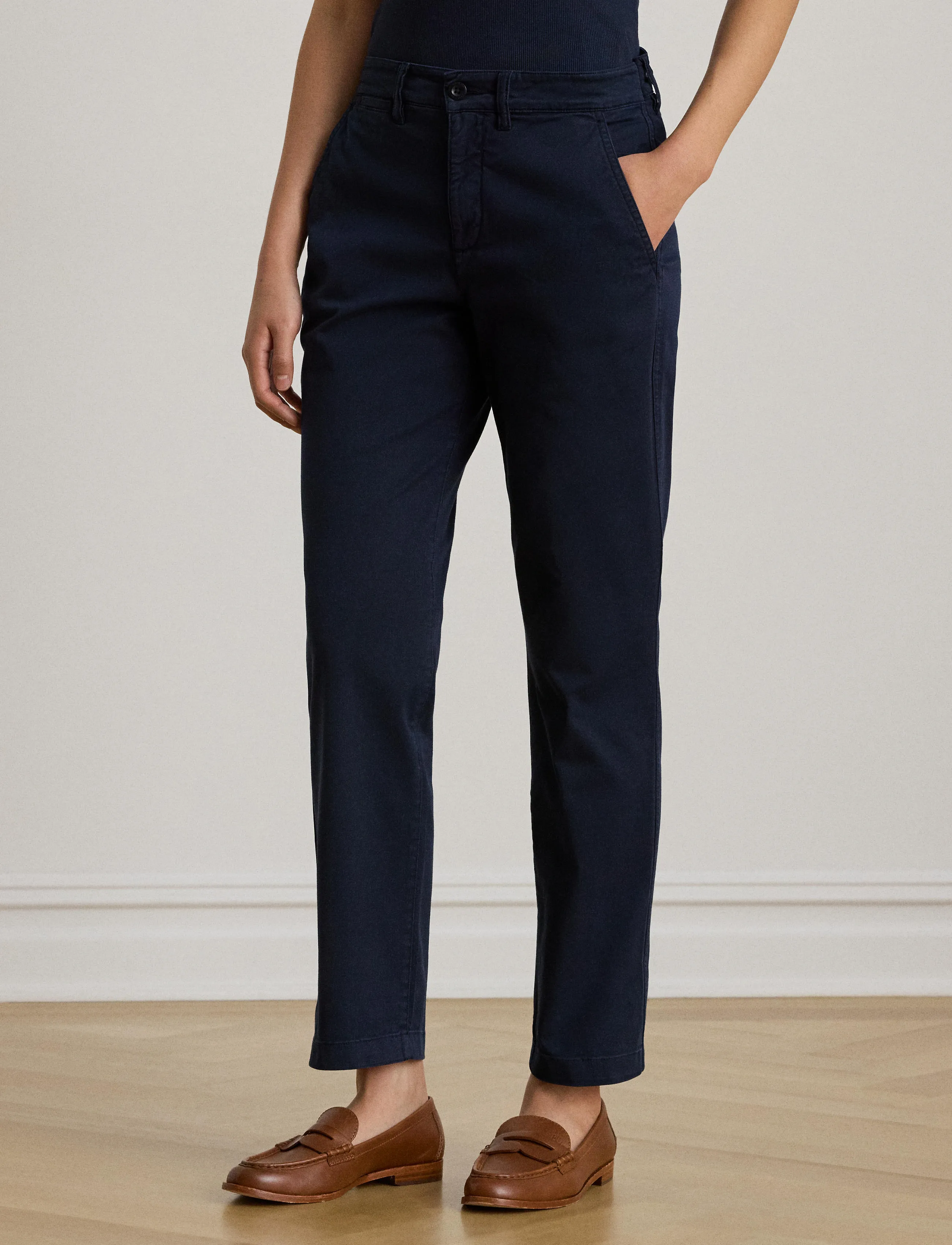 Lauren Ralph Lauren Slim Fit Stretch Chino Pant - Varsity style - LAUREN NAVY / navy