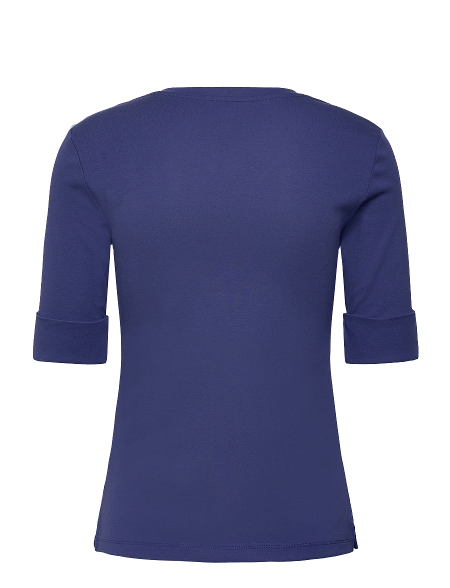 Lauren Ralph Lauren - RFND STRTCH 1X1 RIB-ELB-KNT - pullover - charter blue - 2