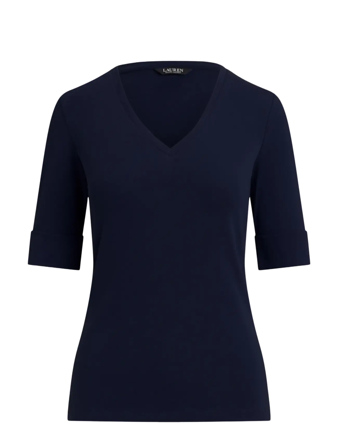 Lauren Ralph Lauren - RFND STRTCH 1X1 RIB-ELB-KNT - pullover - lauren navy - 1