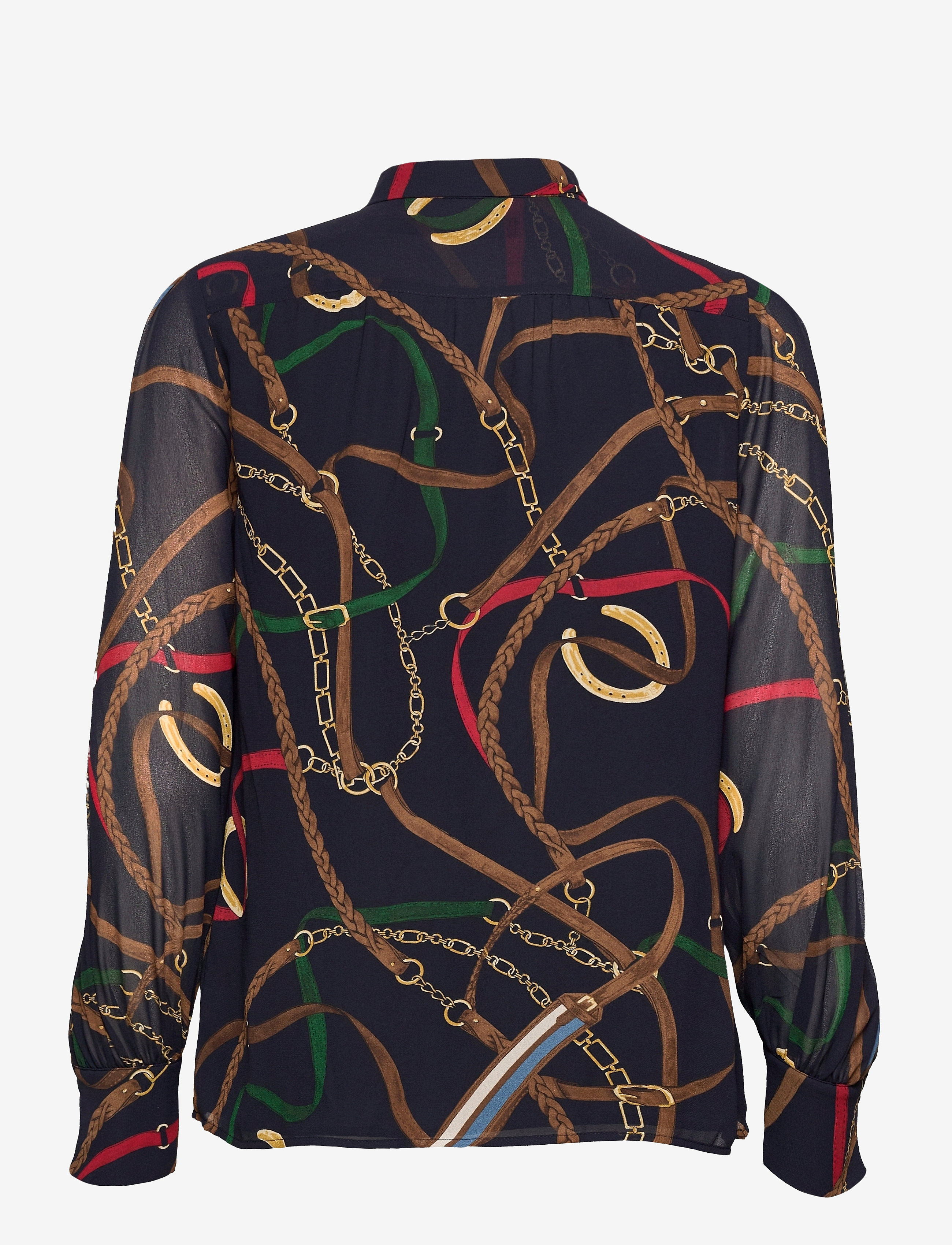 Lauren Ralph Lauren - Print Georgette Tie-Neck Top - lauren navy multi - 1